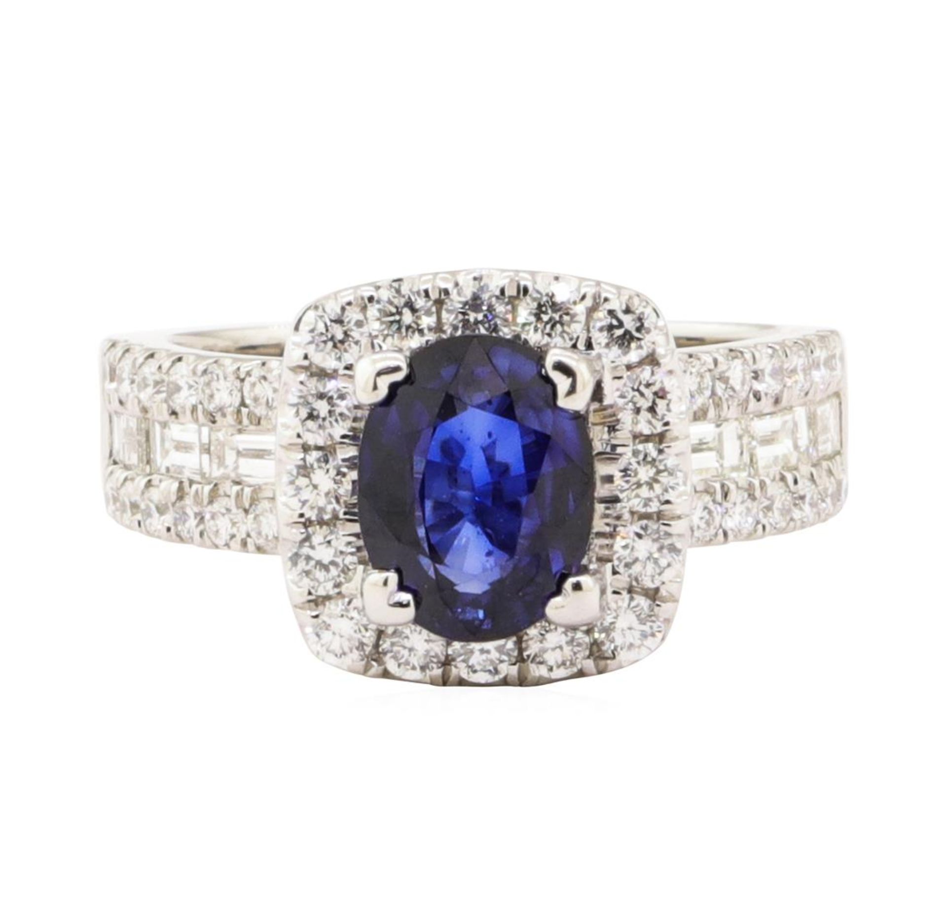 2.79 ctw Blue Sapphire And Diamond Ring - 14KT White Gold - Image 2 of 5