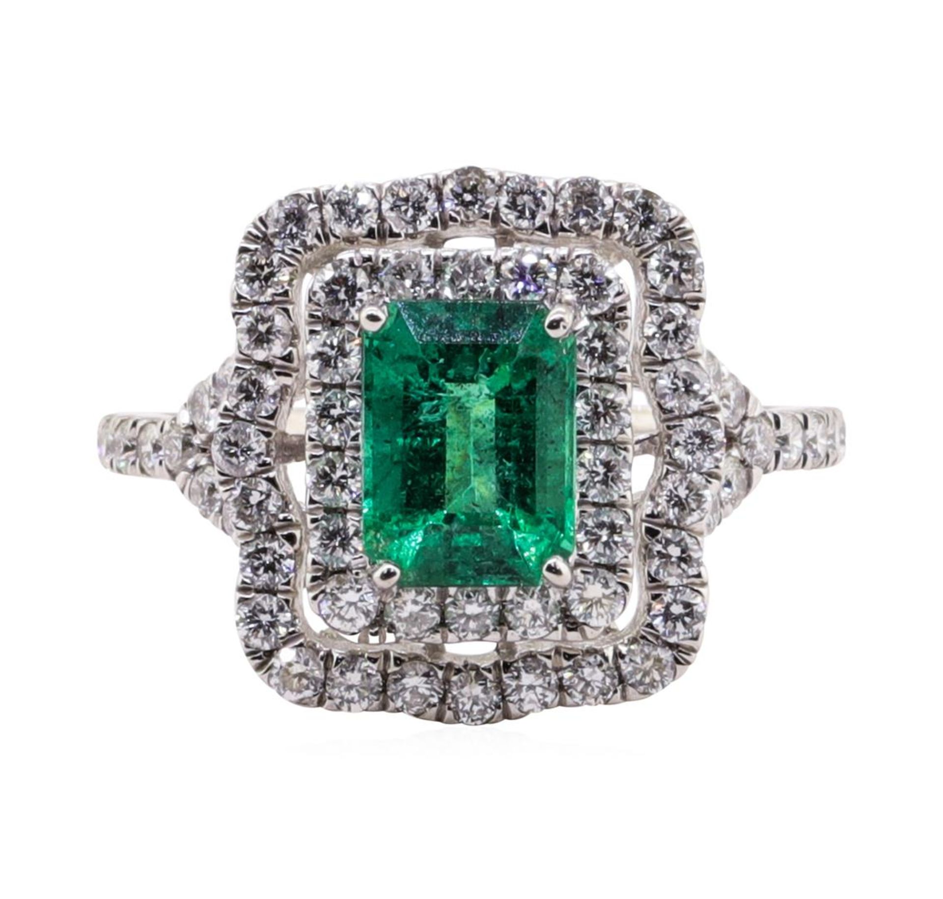 1.46 ctw Emerald and Diamond Ring - Platinum