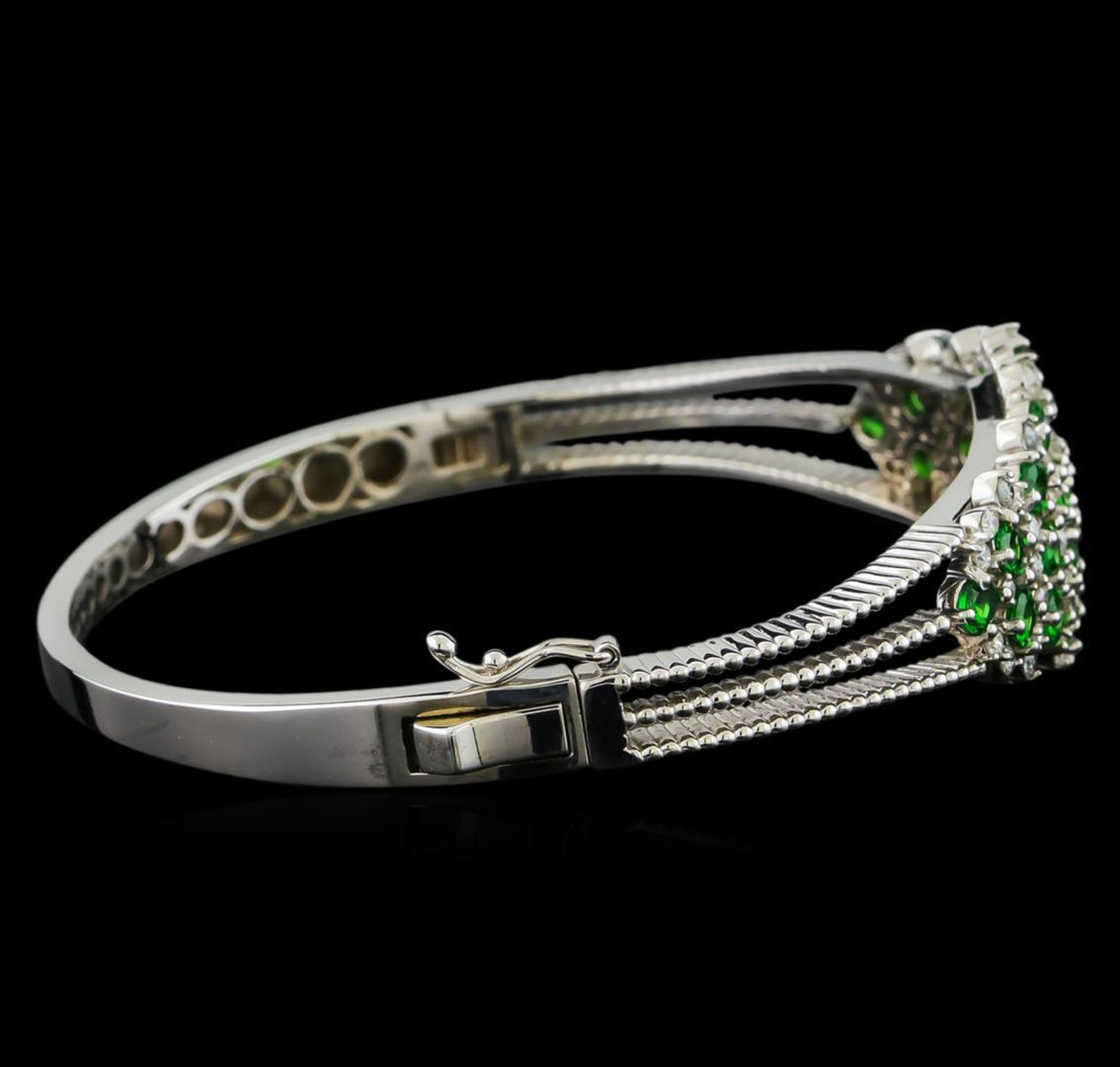 3.68 ctw Tsavorite and Diamond Bracelet - 14KT White Gold - Image 2 of 5