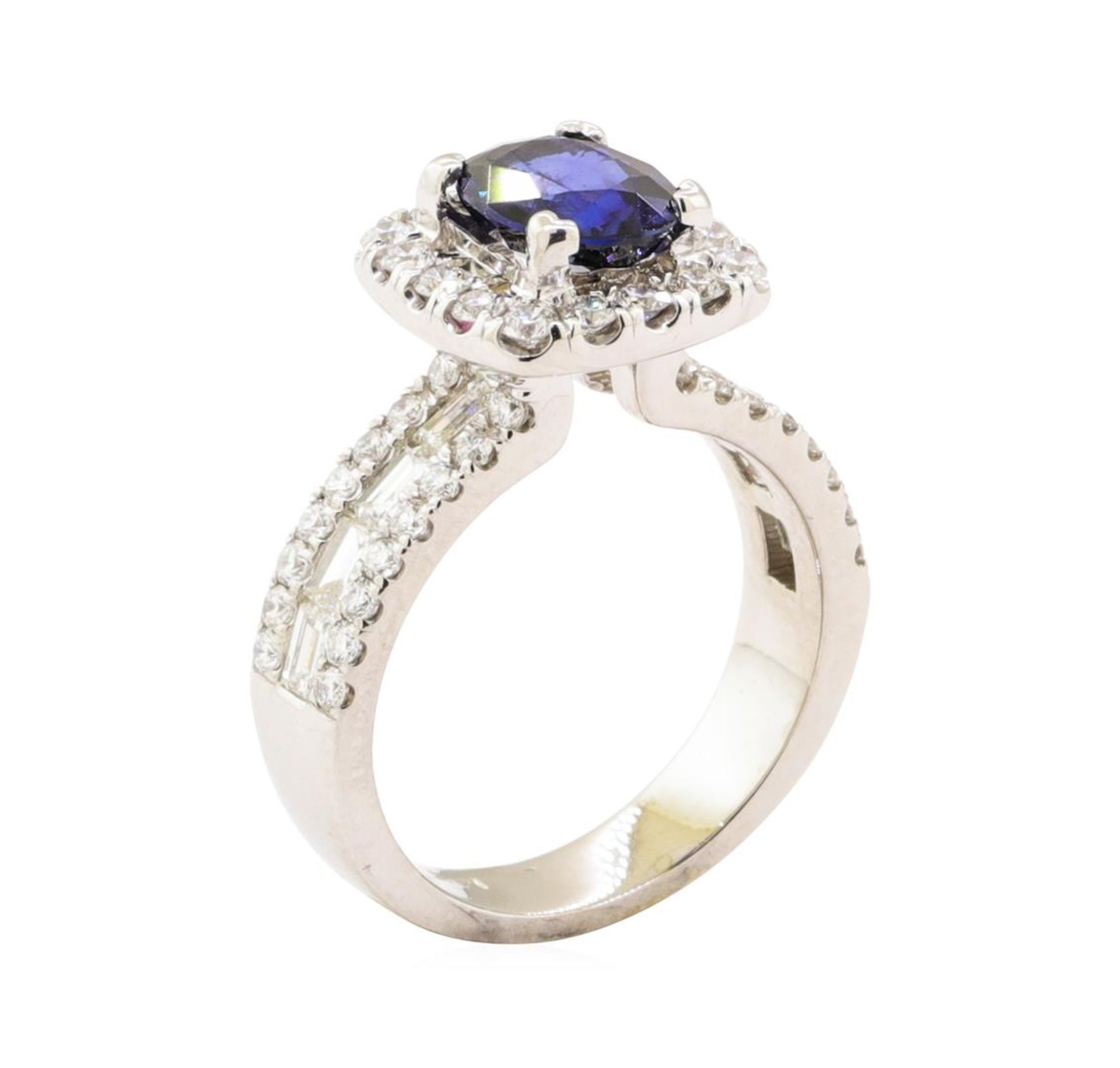 2.79 ctw Blue Sapphire And Diamond Ring - 14KT White Gold - Image 4 of 5