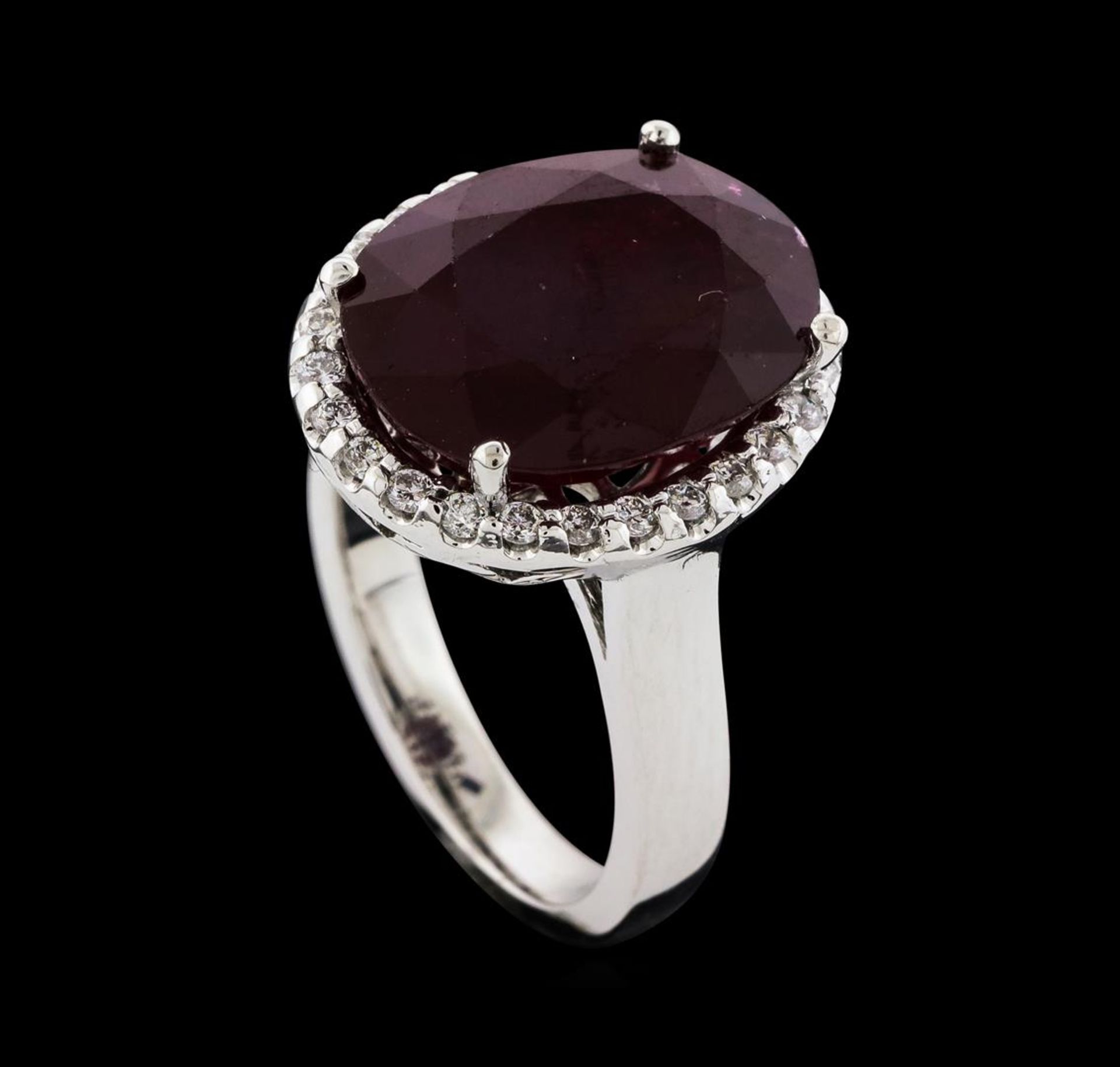 12.04 ctw Ruby and Diamond Ring - 14KT White Gold - Image 4 of 4