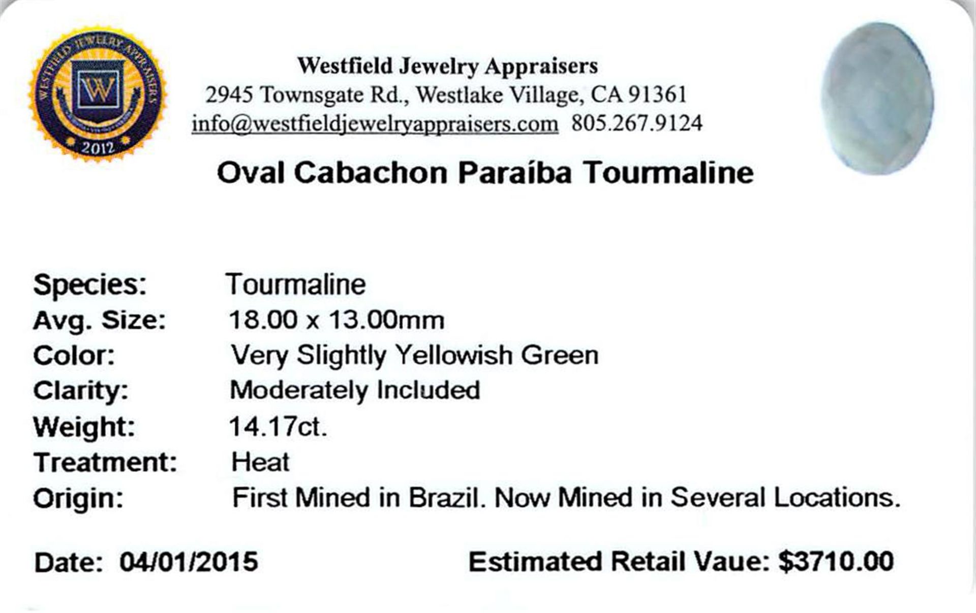 14.17 ctw Cabochon Paraiba Tourmaline Parcel - Image 2 of 2