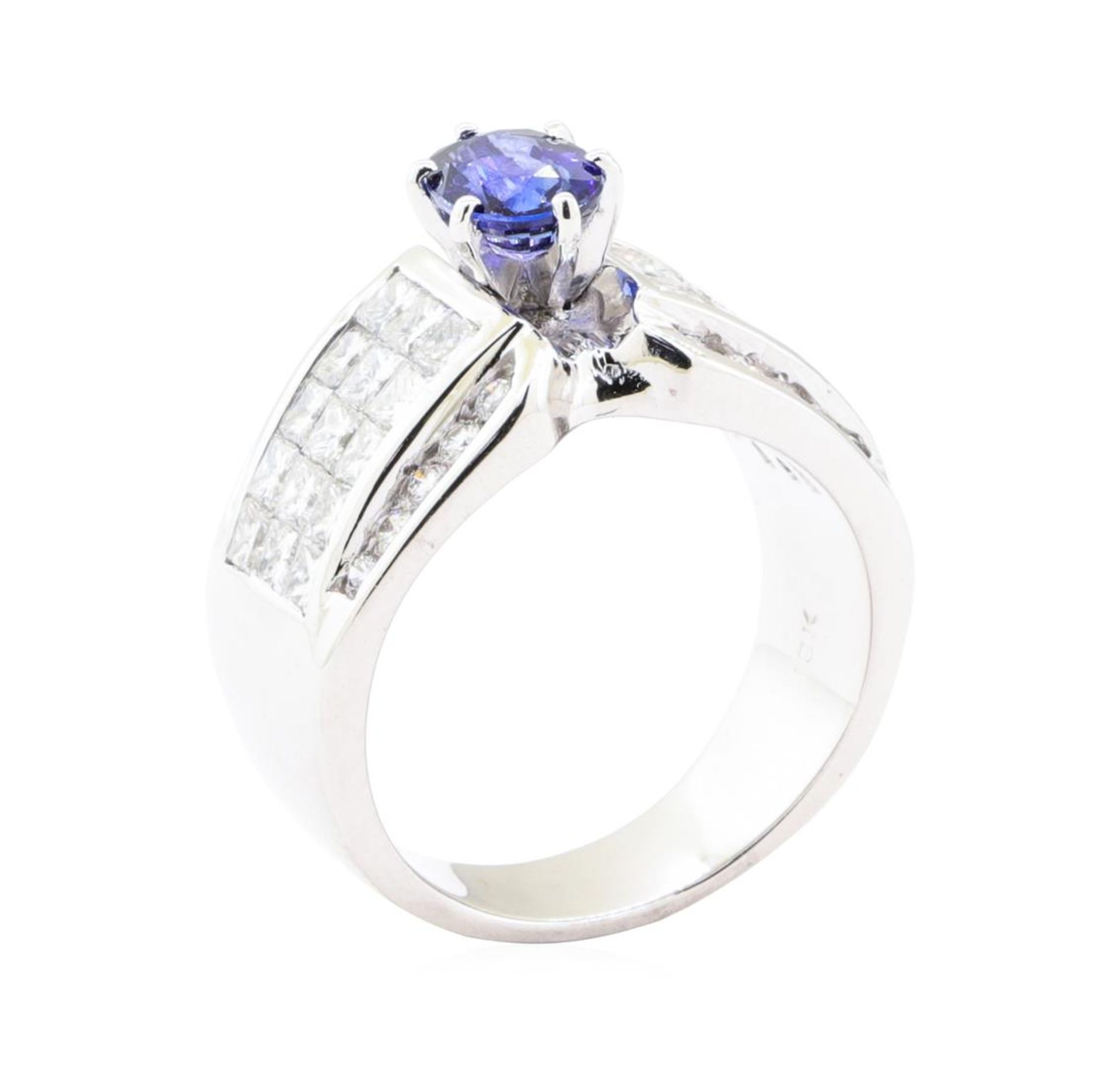 3.43 ctw Sapphire And Diamond Ring - 18KT White Gold - Image 4 of 5