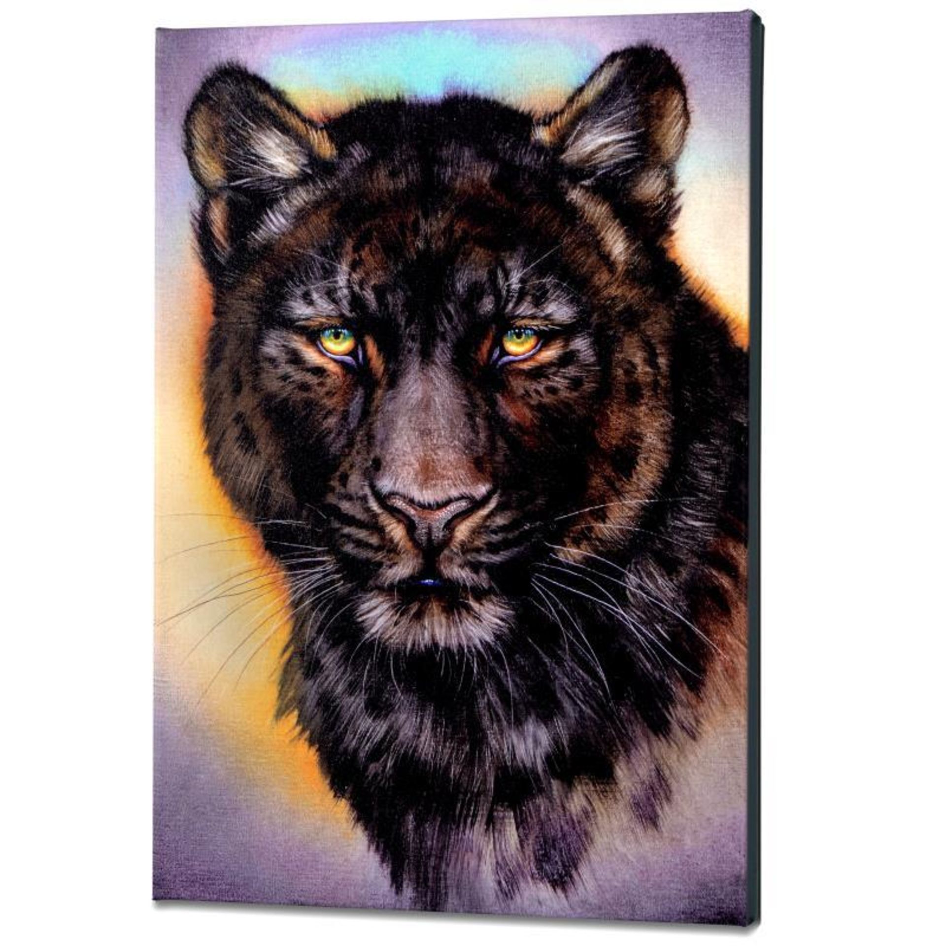"Black Phase Leopard" Limited Edition Giclee on Canvas by Martin Katon, Numbered - Image 2 of 2
