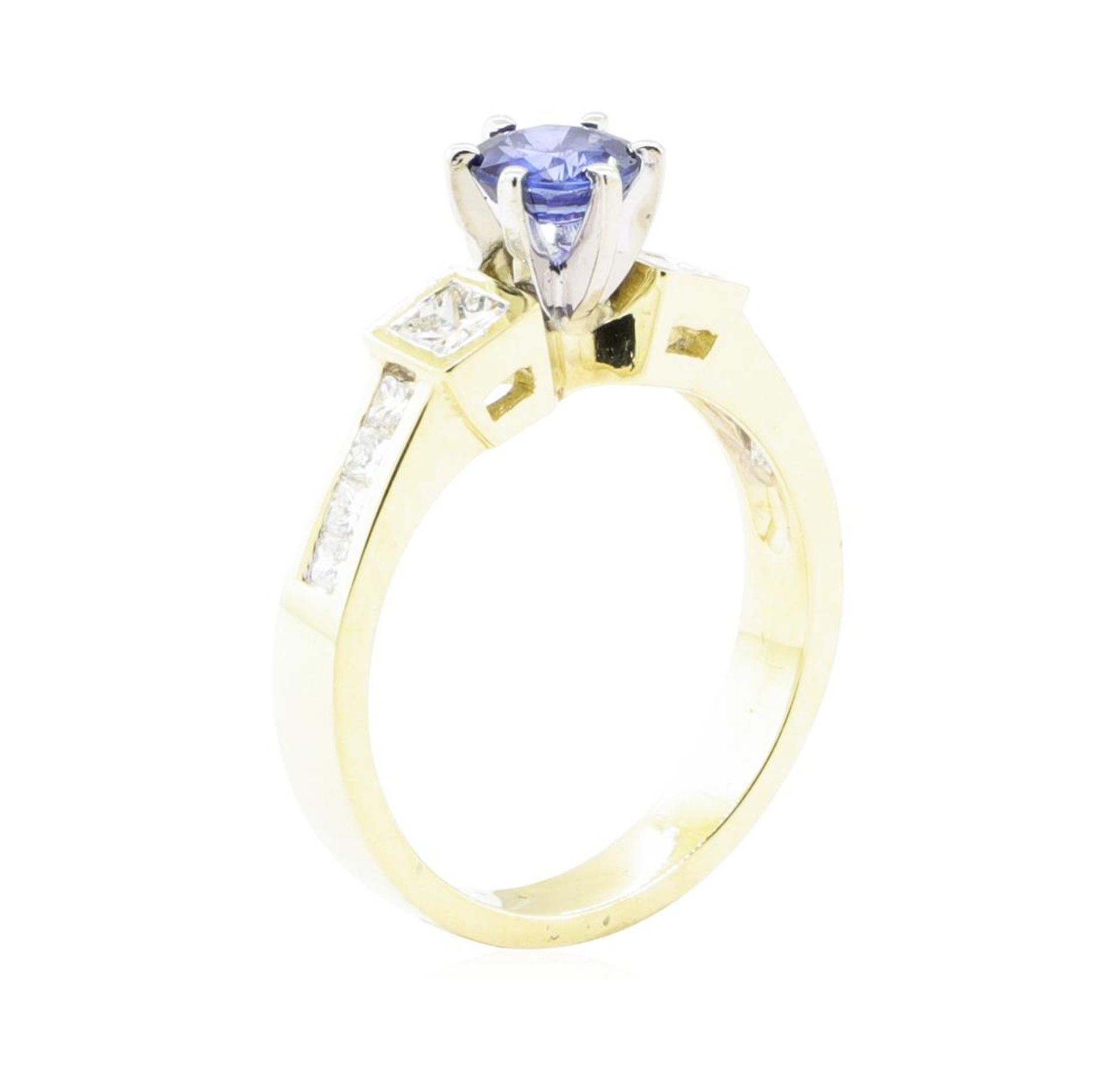 1.24 ctw Sapphire And Diamond Ring - 14KT Yellow Gold - Image 4 of 5