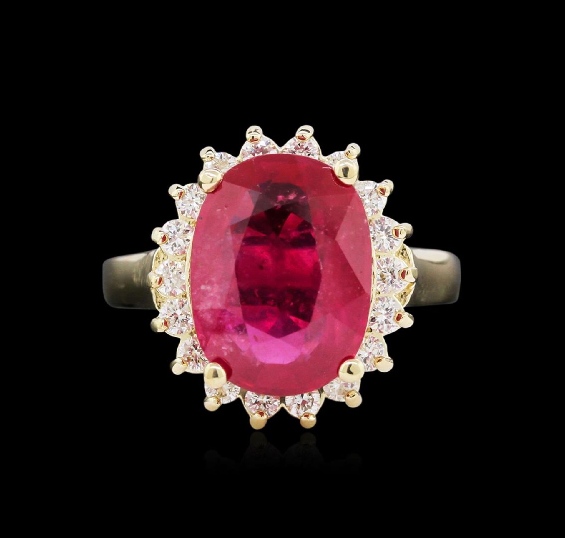 6.50 ctw Ruby and Diamond Ring - 14KT Yellow Gold - Image 2 of 3