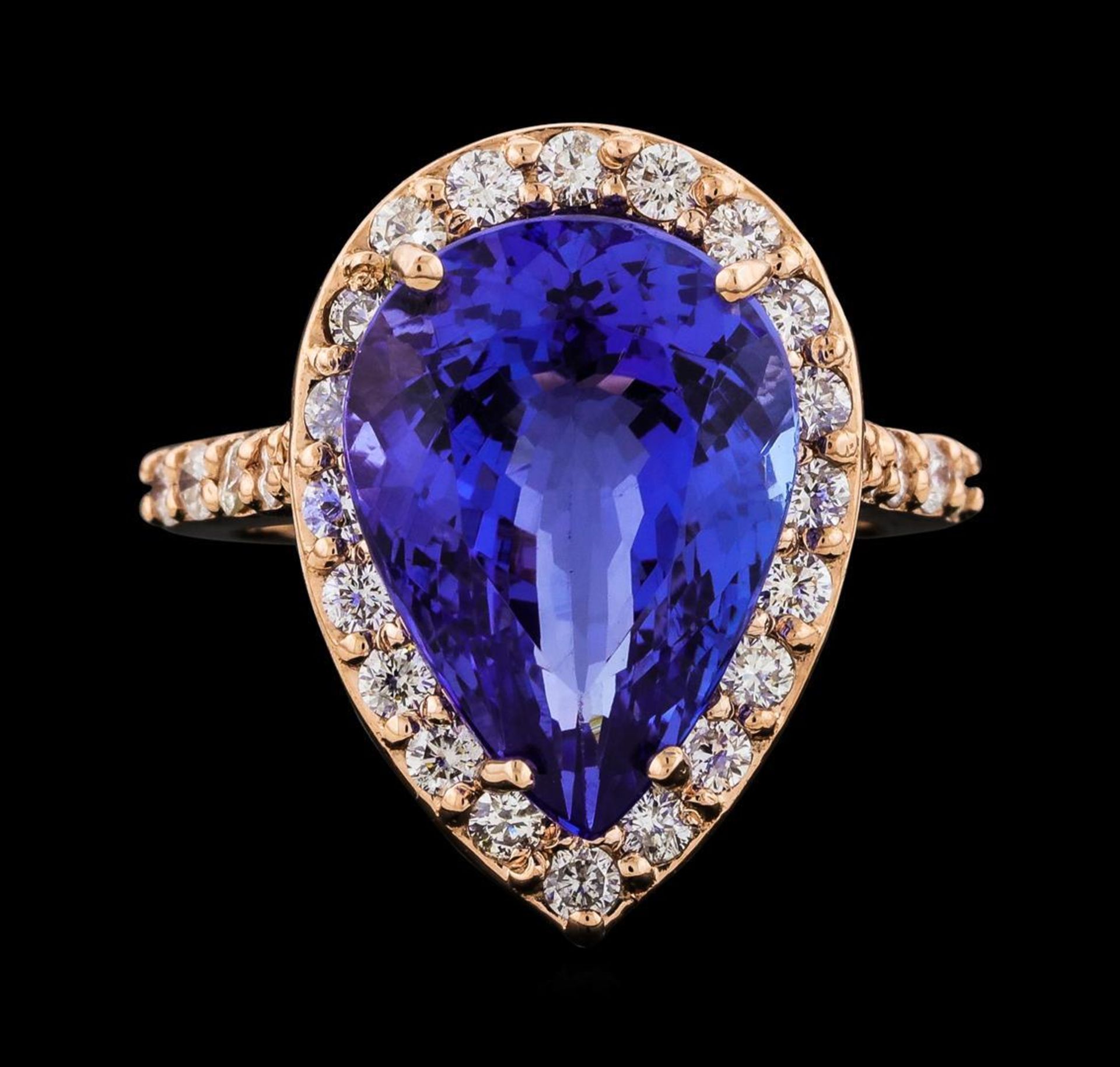 GIA Cert 8.88 ctw Tanzanite and Diamond Ring - 14KT Rose Gold - Image 2 of 6