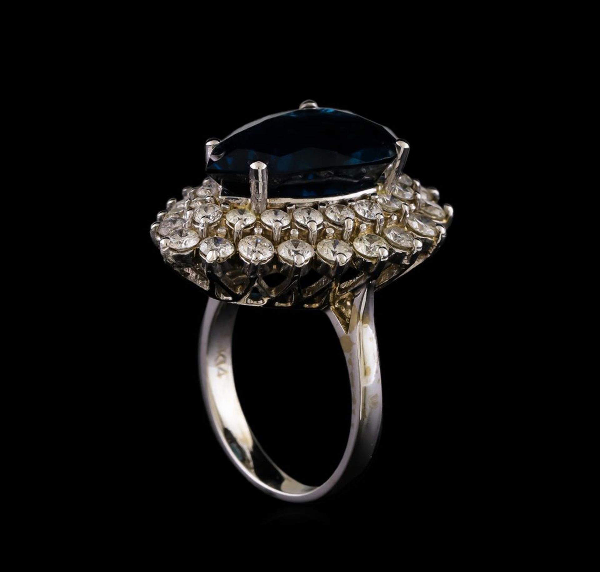 14KT White Gold 12.42 ctw Topaz and Diamond Ring - Image 4 of 5