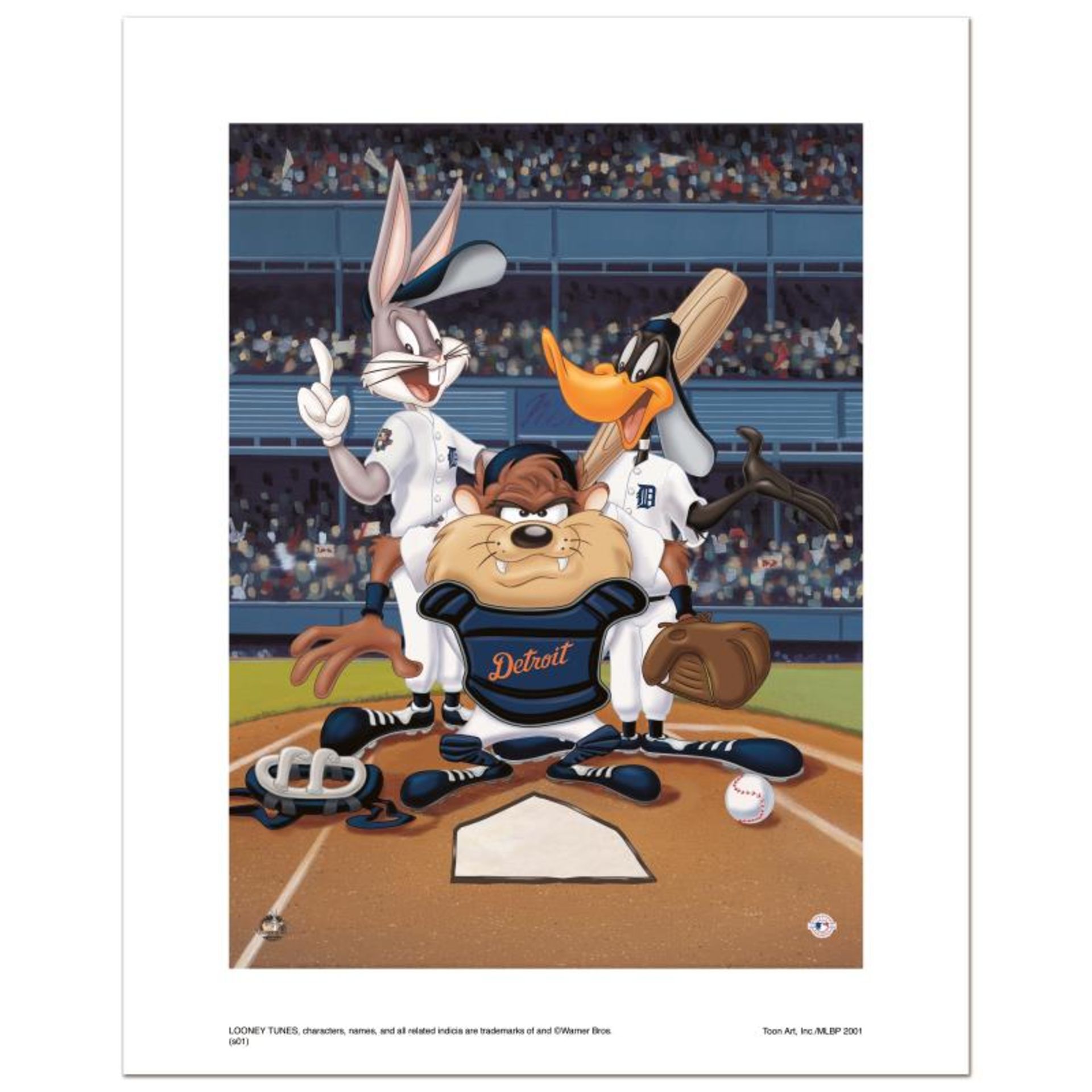 "At the Plate (Tigers)" Numbered Limited Edition Giclee from Warner Bros. with C