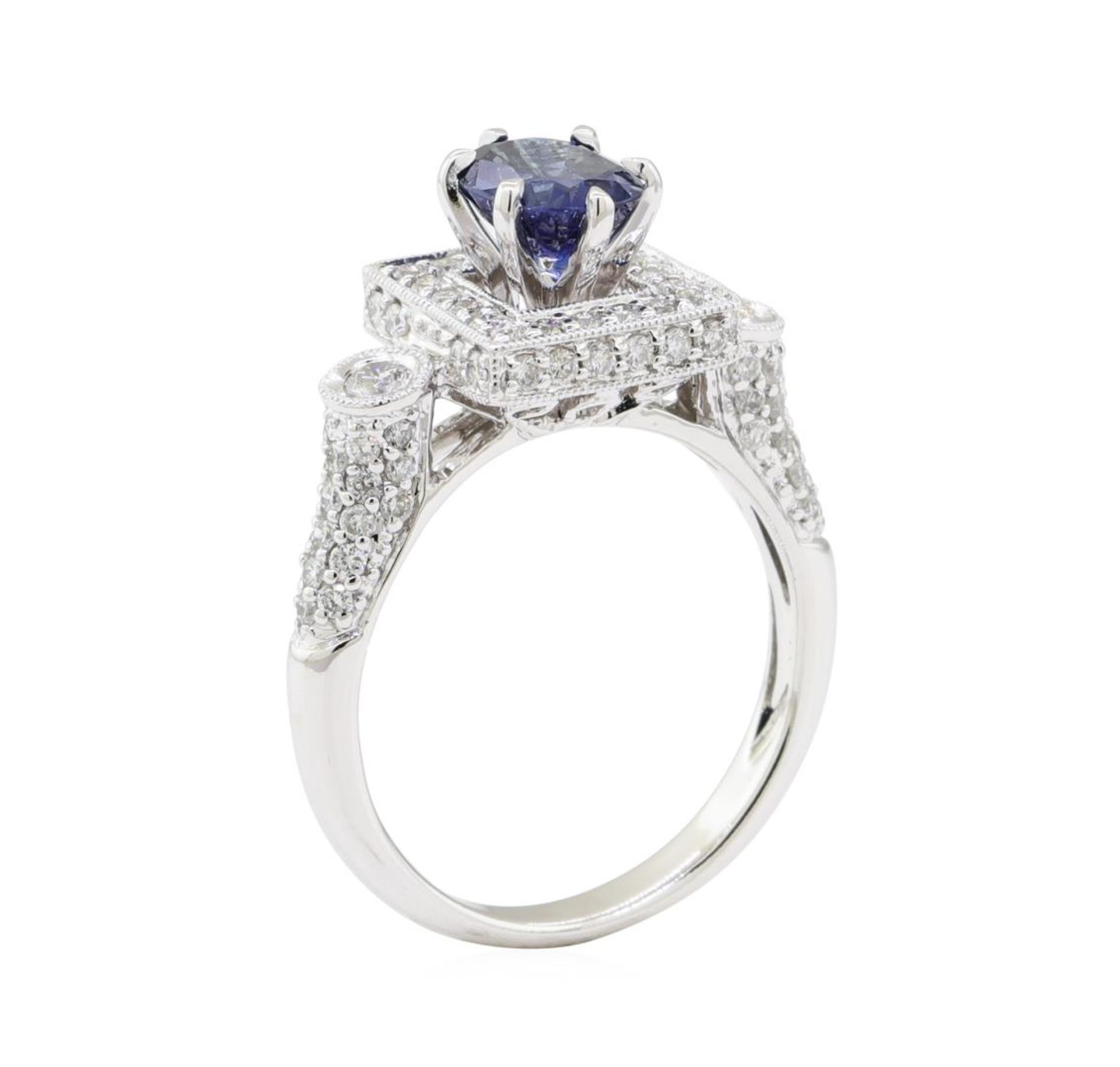 2.09 ctw Sapphire and Diamond Ring - 18KT White Gold - Image 4 of 5