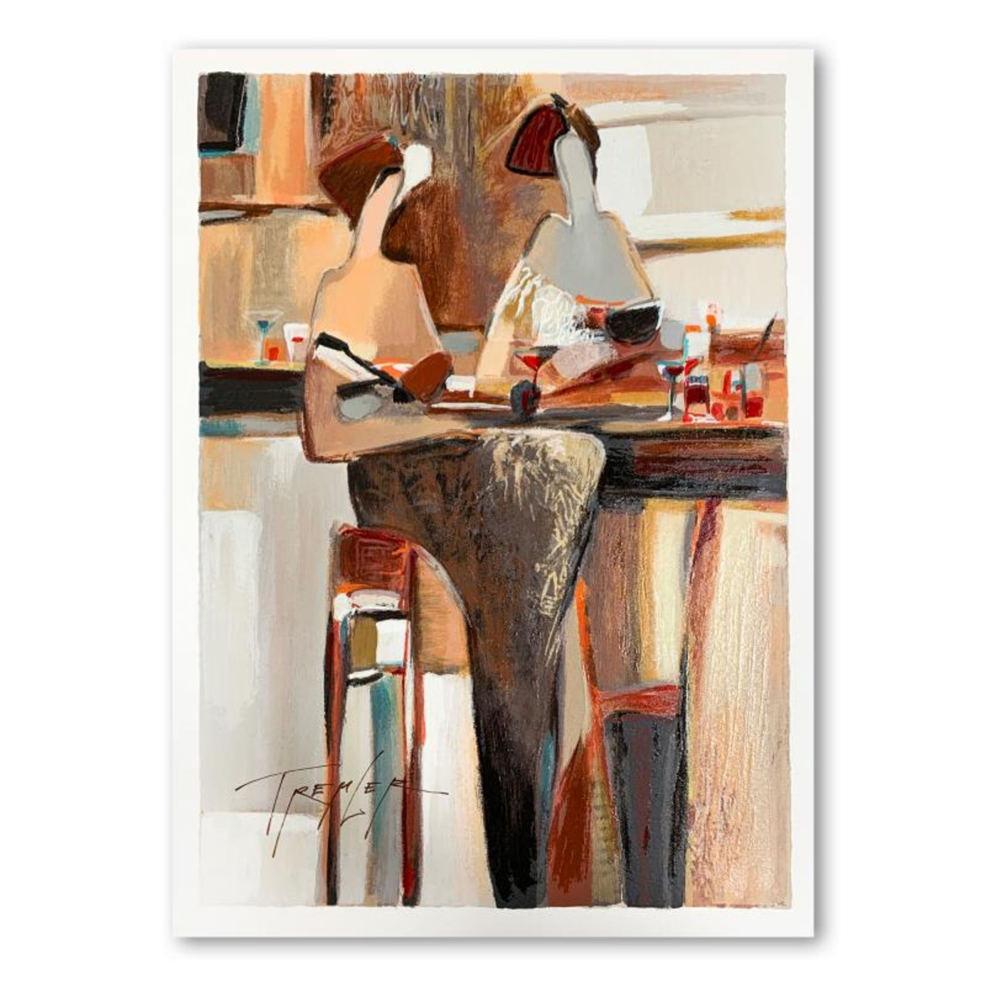Yuri Tremler, "Ladies' Lunch" Limited Edition Serigraph, Hand Signed with Letter