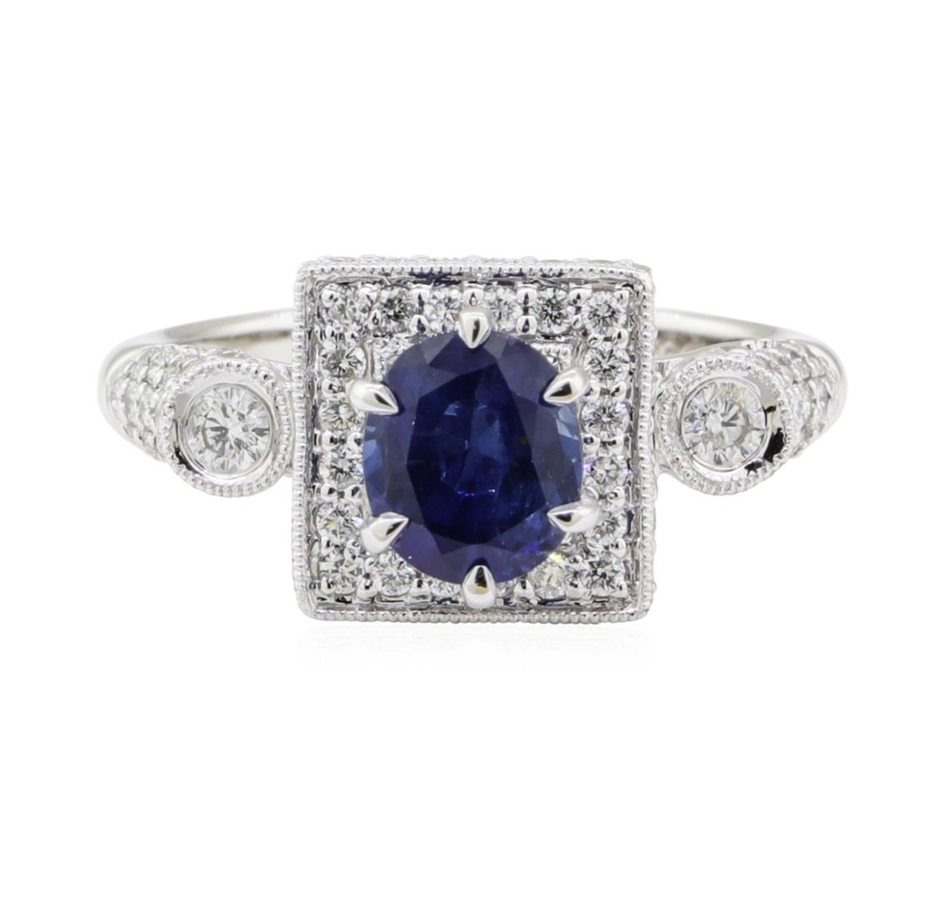 2.09 ctw Sapphire and Diamond Ring - 18KT White Gold - Image 2 of 5