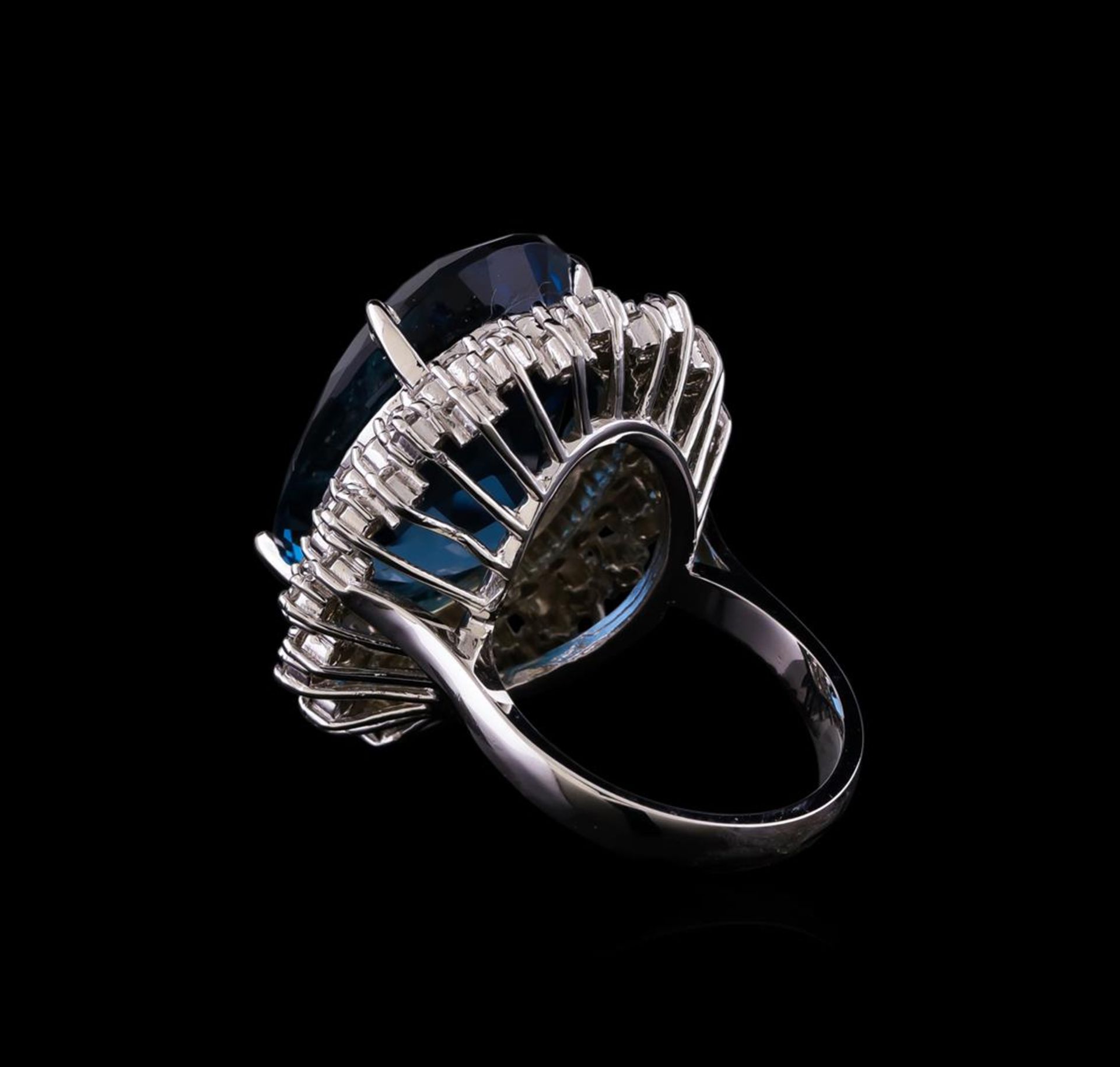 14KT White Gold 22.83 ctw Topaz and Diamond Ring - Image 3 of 5