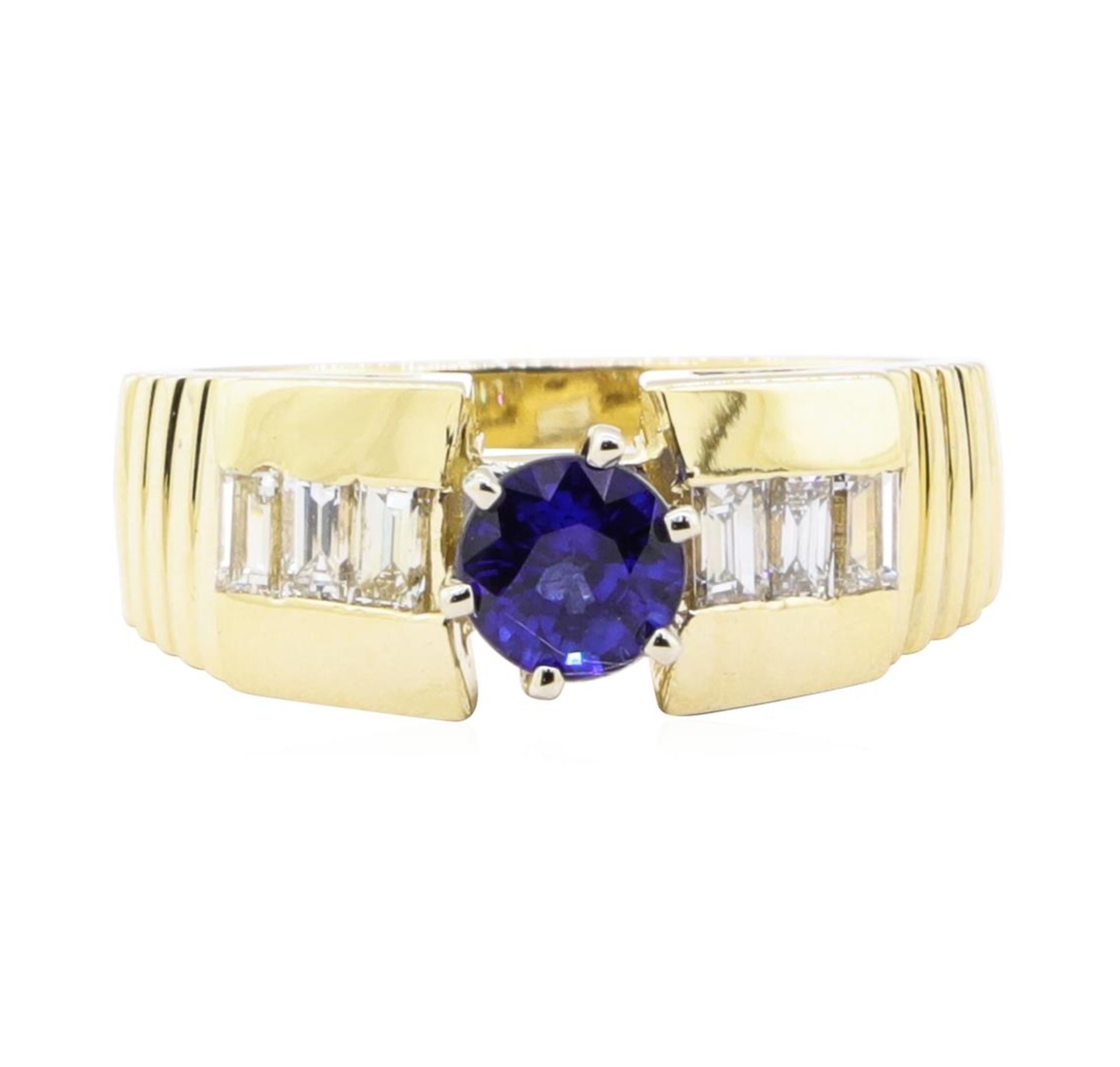 1.30 ctw Sapphire and Diamond Ring - 14KT Yellow Gold - Image 2 of 4