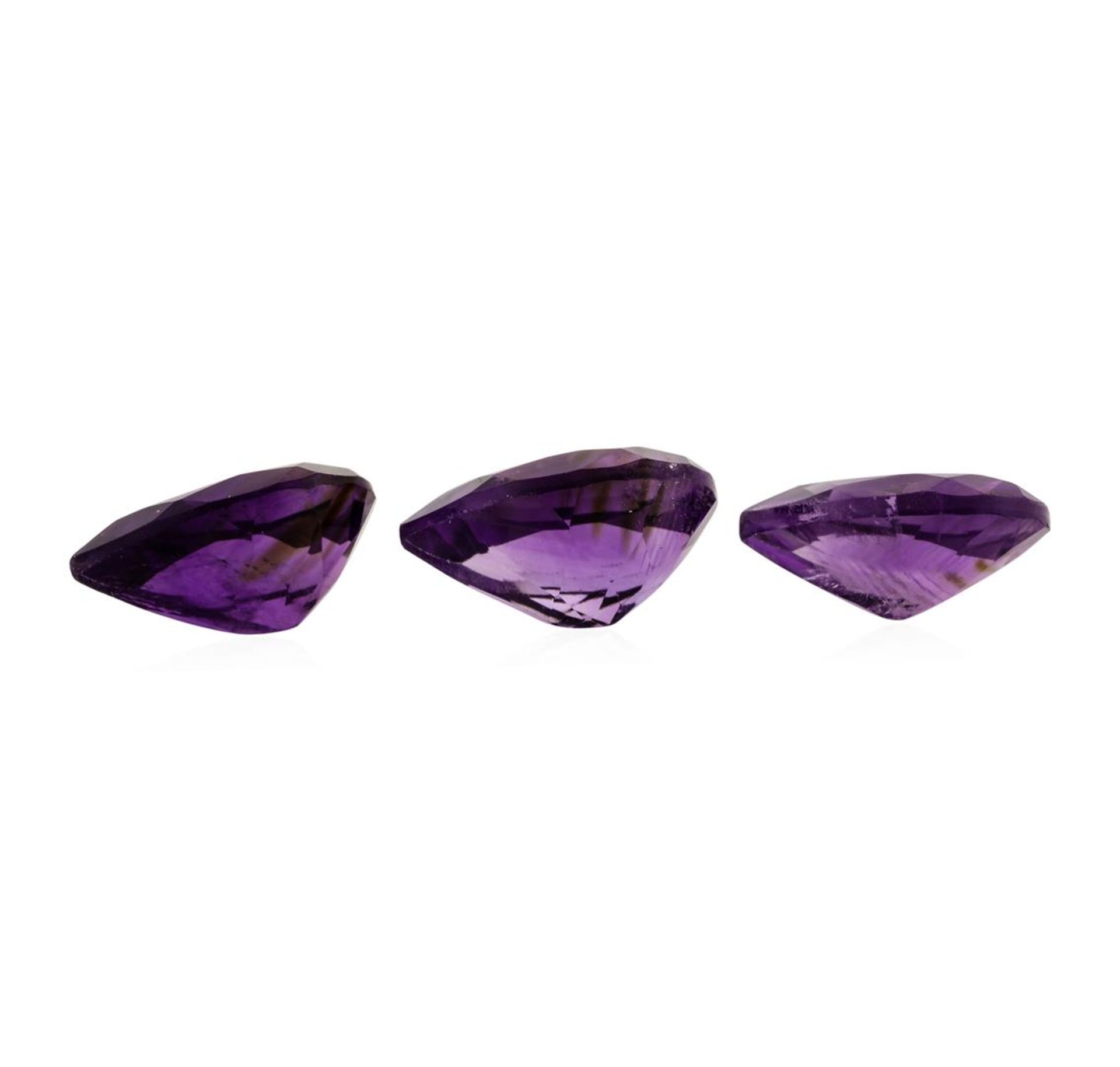 22.91 ctw.Natural Pear Cut Amethyst Parcel of Three - Image 2 of 3