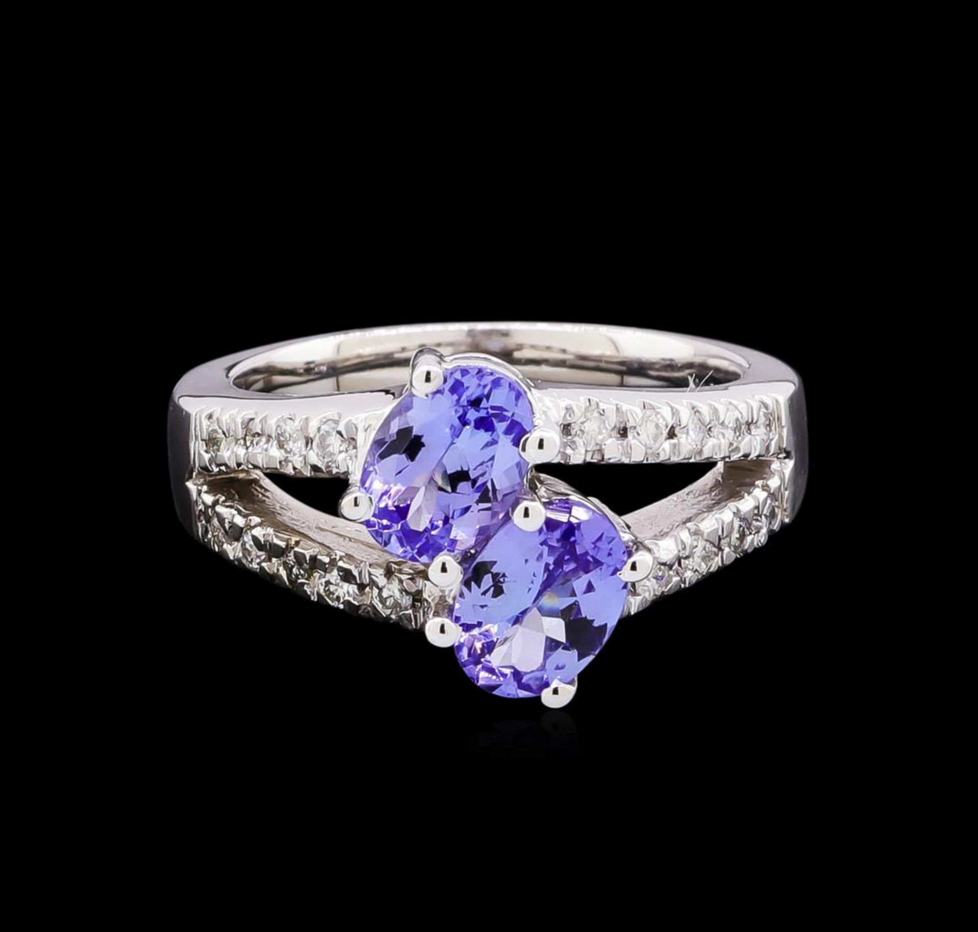 1.70 ctw Tanzanite and Diamond Ring - 14KT White Gold - Image 2 of 4