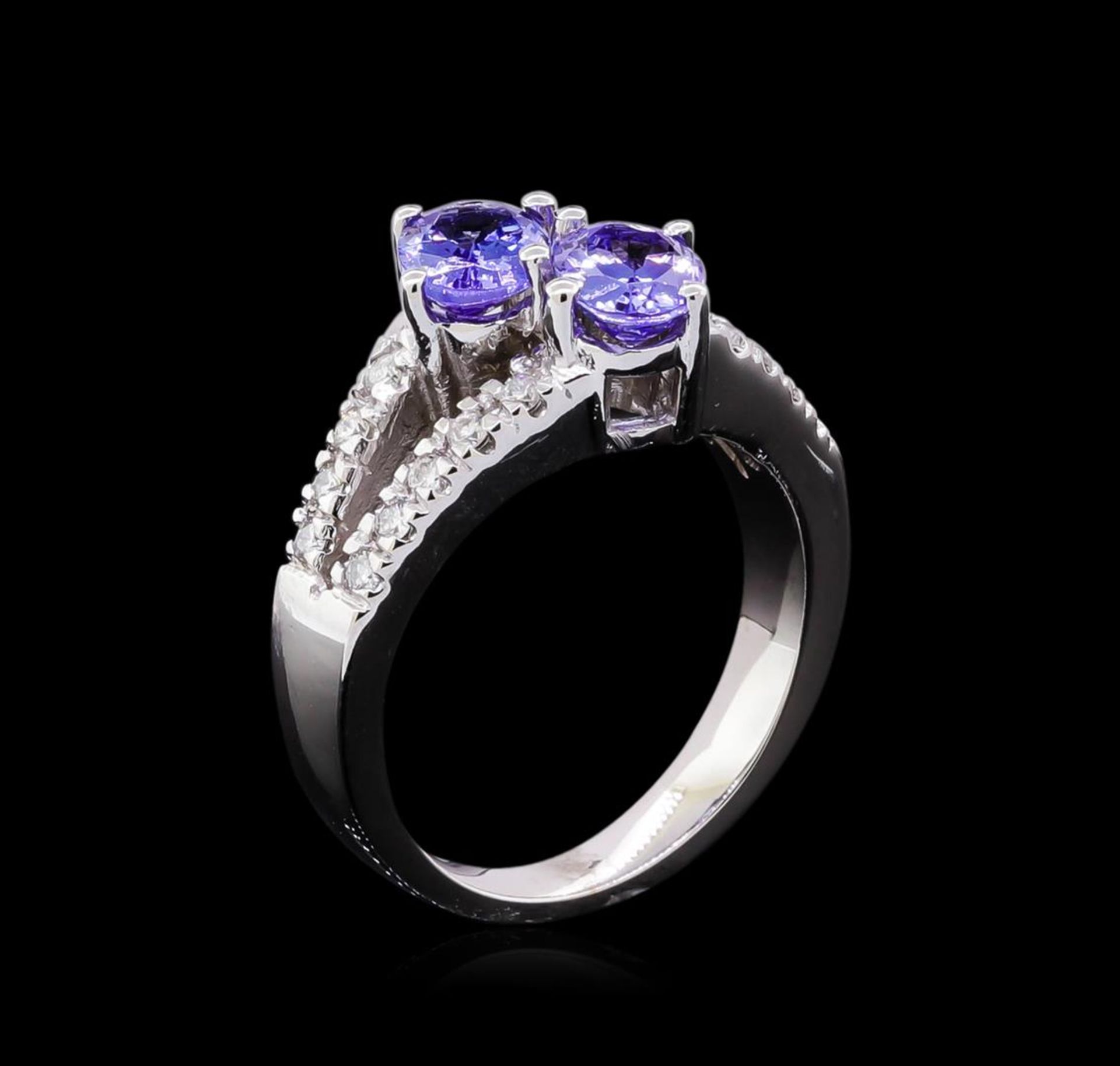 1.70 ctw Tanzanite and Diamond Ring - 14KT White Gold - Image 4 of 4