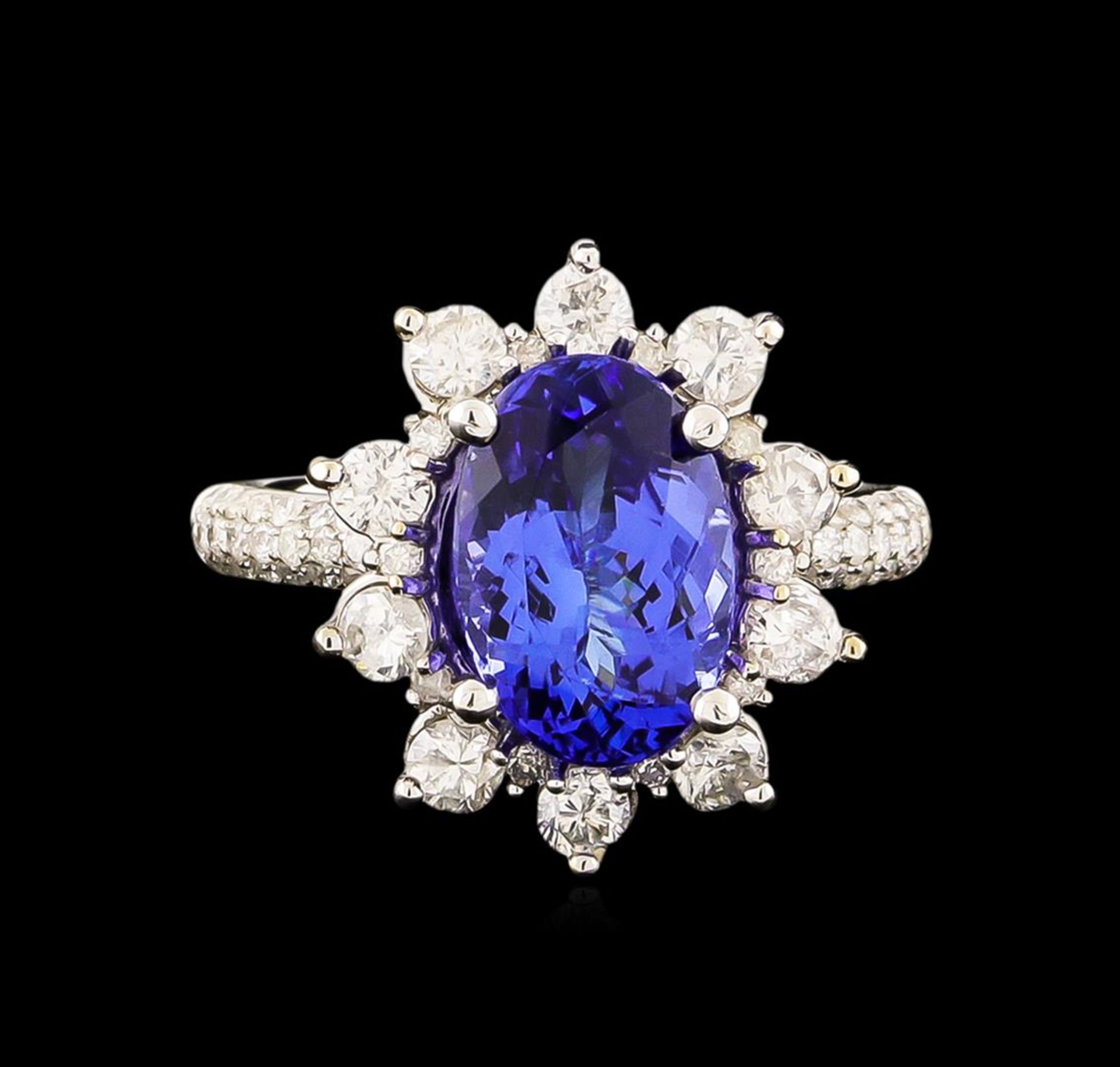 14KT White Gold 3.69 ctw Tanzanite and Diamond Ring - Image 2 of 5