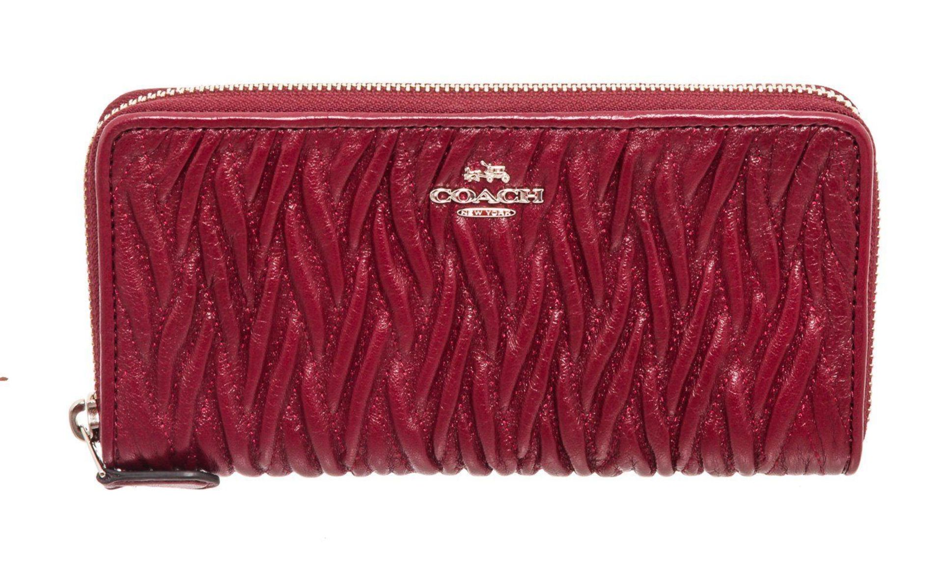 Coach Red Leather Zippy Wallet