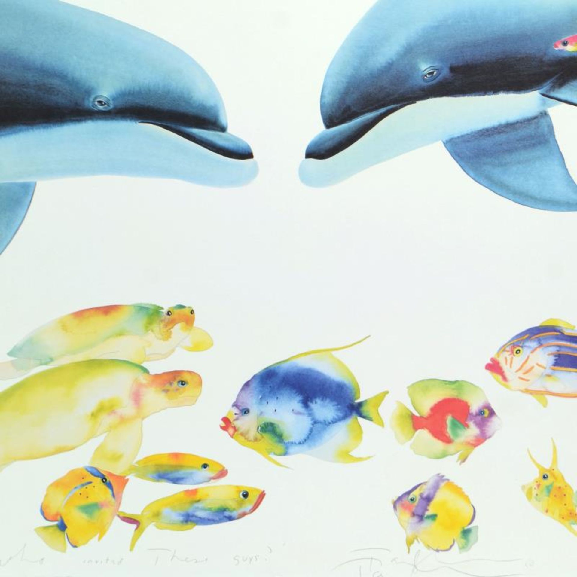 Wyland and Tracy Taylor, "Who Invited These Guys?" Limited Edition Lithograph, N - Image 2 of 2