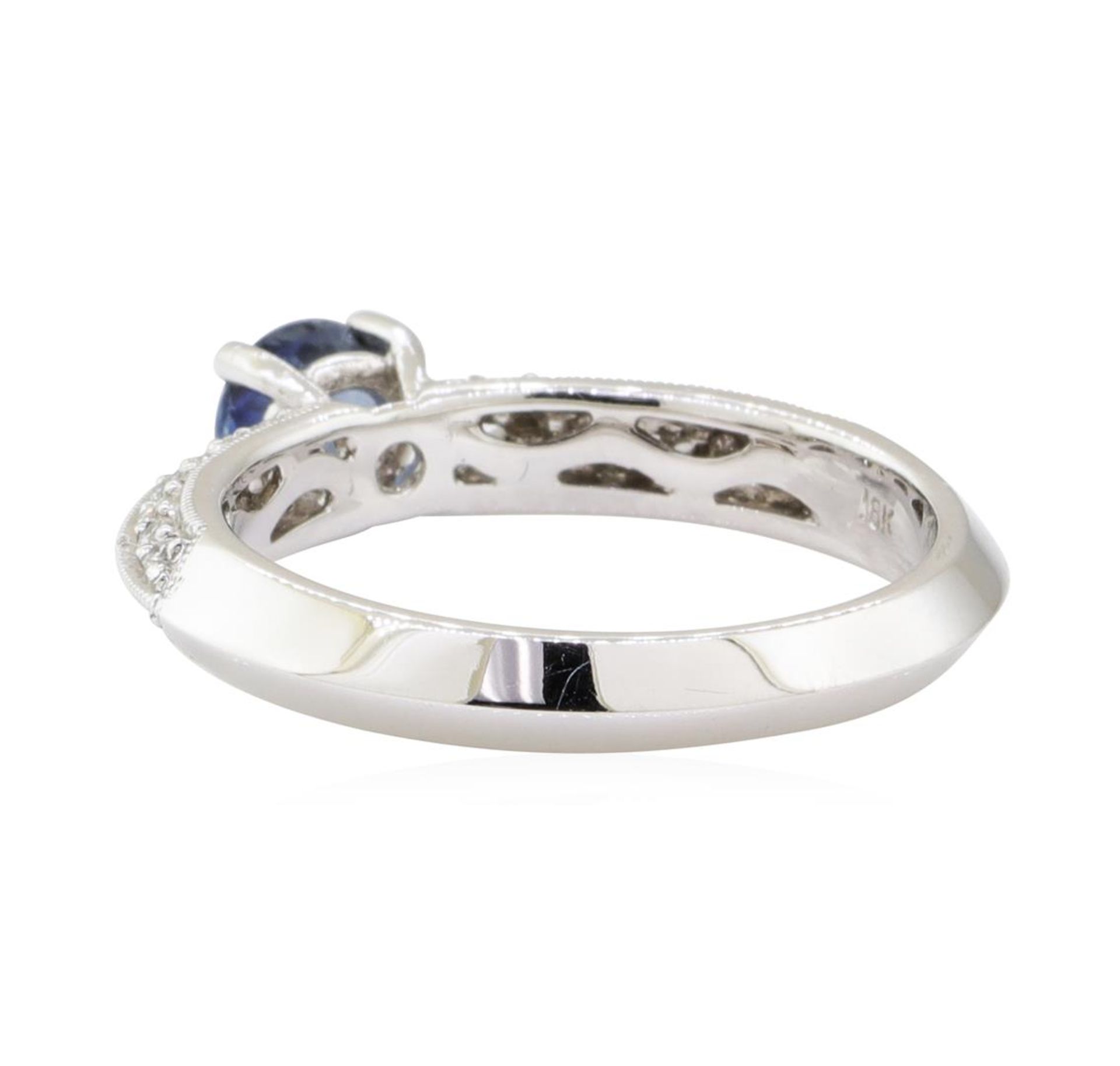 0.75 ctw Sapphire and Diamond Ring - 18KT White Gold - Image 3 of 4