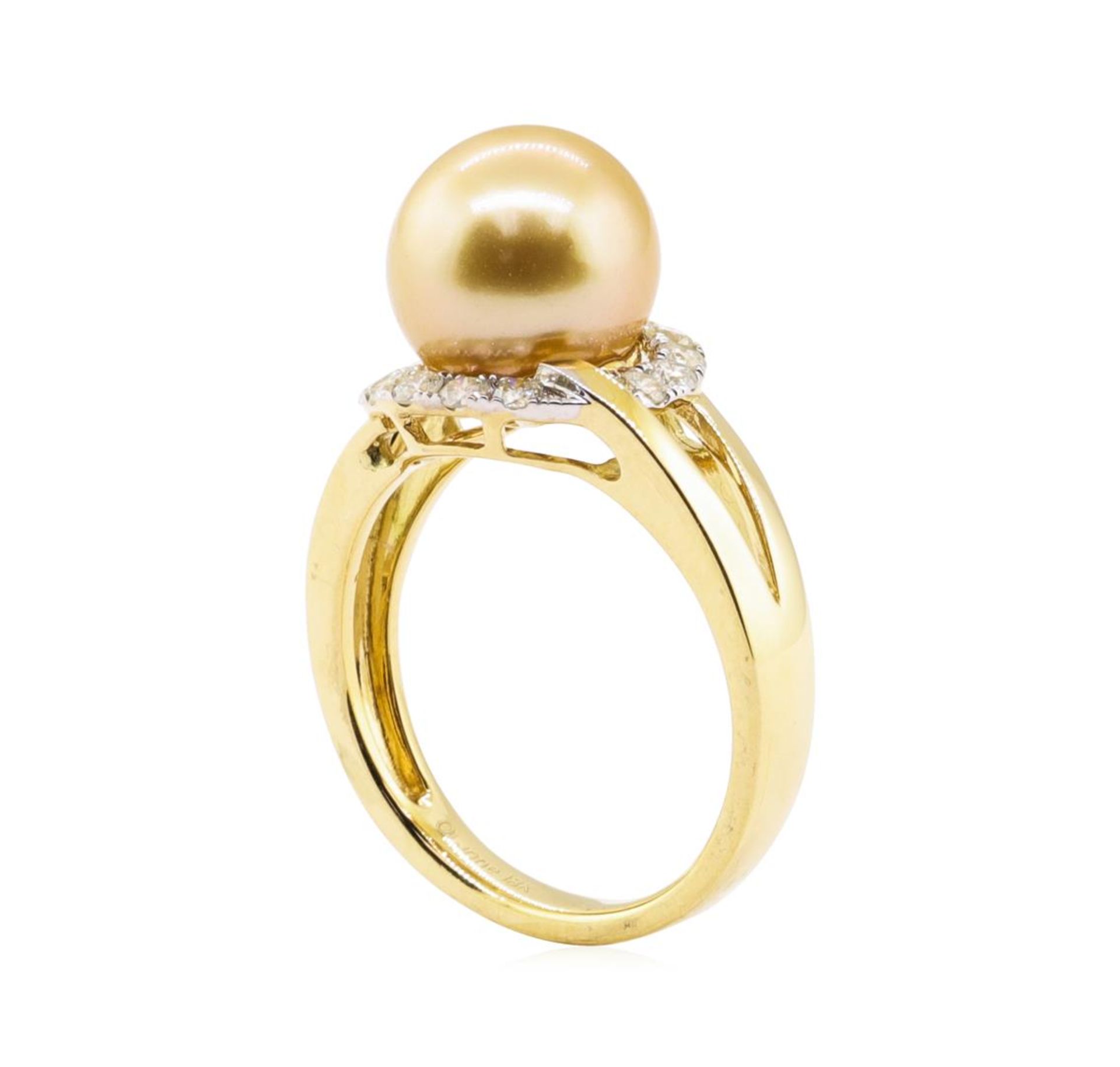South Sea Pearl and Diamond Ring - 18KT Yellow Gold - Image 4 of 5