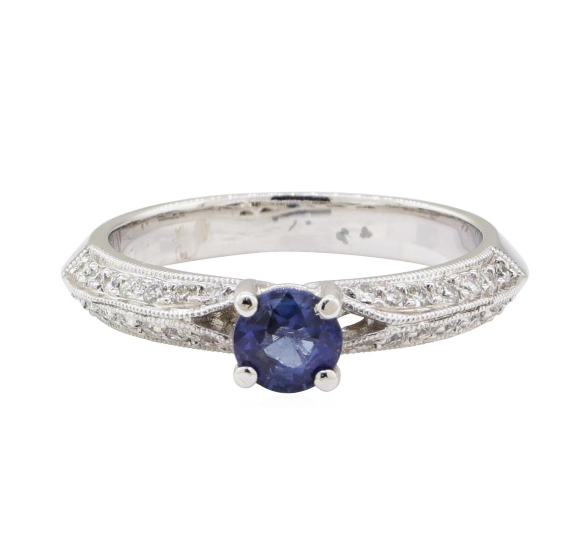 0.75 ctw Sapphire and Diamond Ring - 18KT White Gold - Image 2 of 4