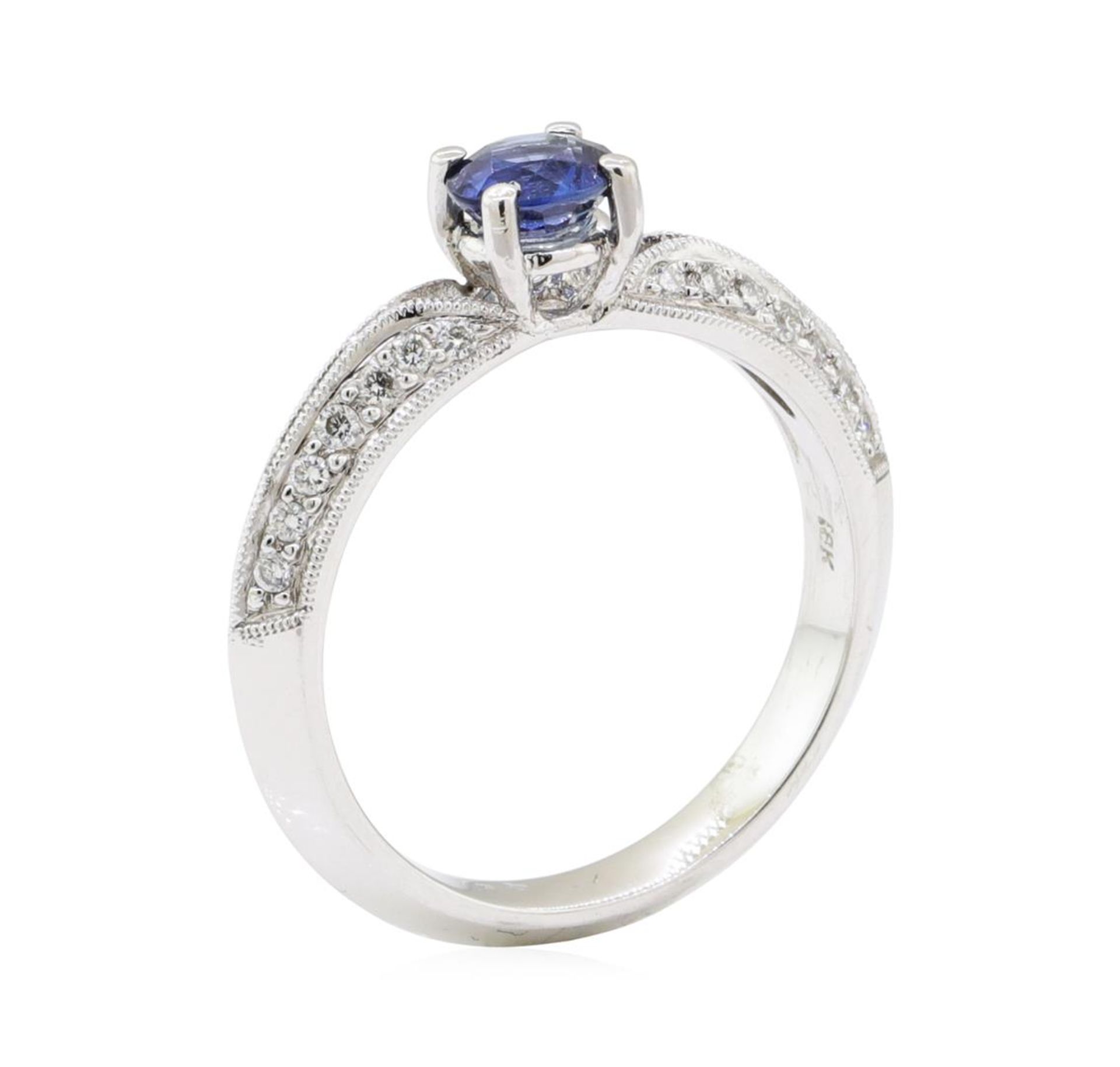 0.75 ctw Sapphire and Diamond Ring - 18KT White Gold - Image 4 of 4