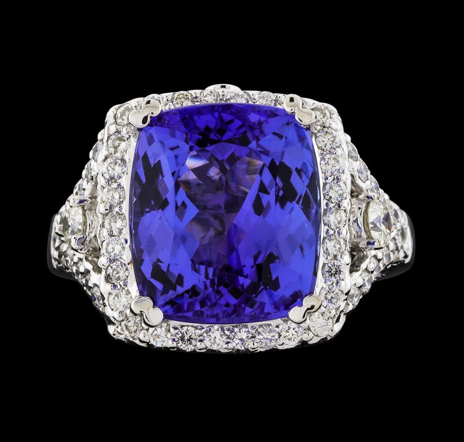 GIA Cert 8.38 ctw Tanzanite and Diamond Ring - 14KT White Gold - Image 2 of 6