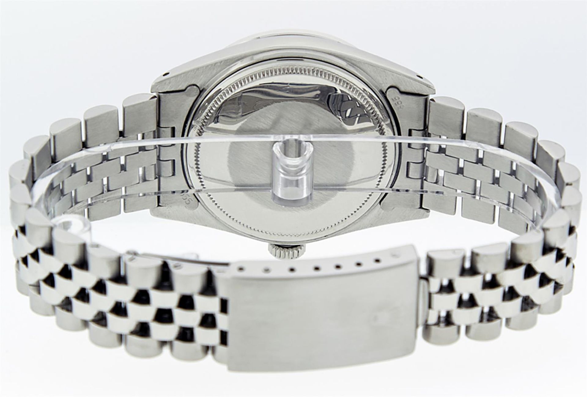 Rolex Mens Stainless Steel MOP Baguette Diamond 36MM Datejust Wristwatch - Image 9 of 9