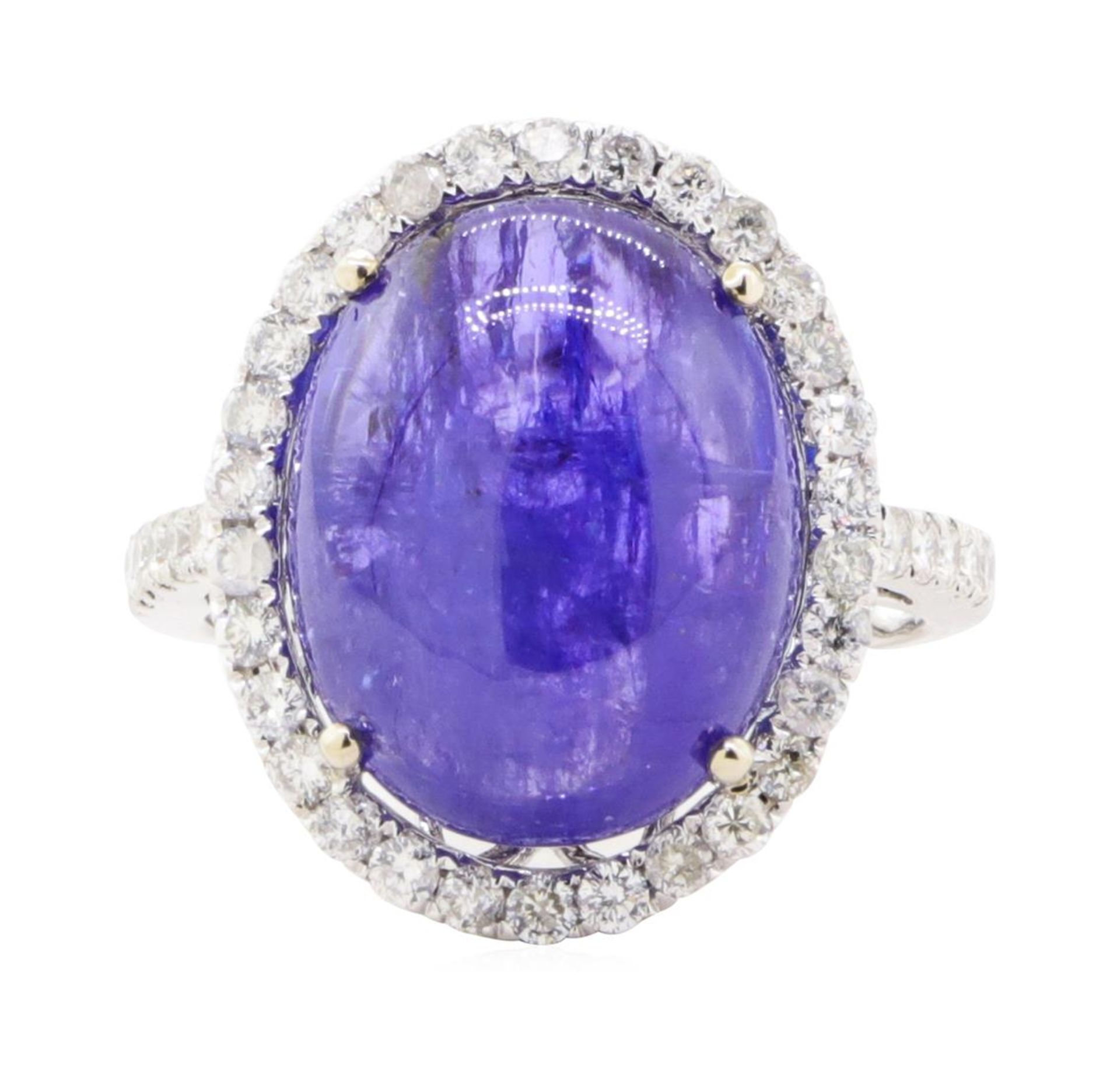 13.60 ctw Tanzanite And Diamond Ring - 14KT White Gold - Image 2 of 5