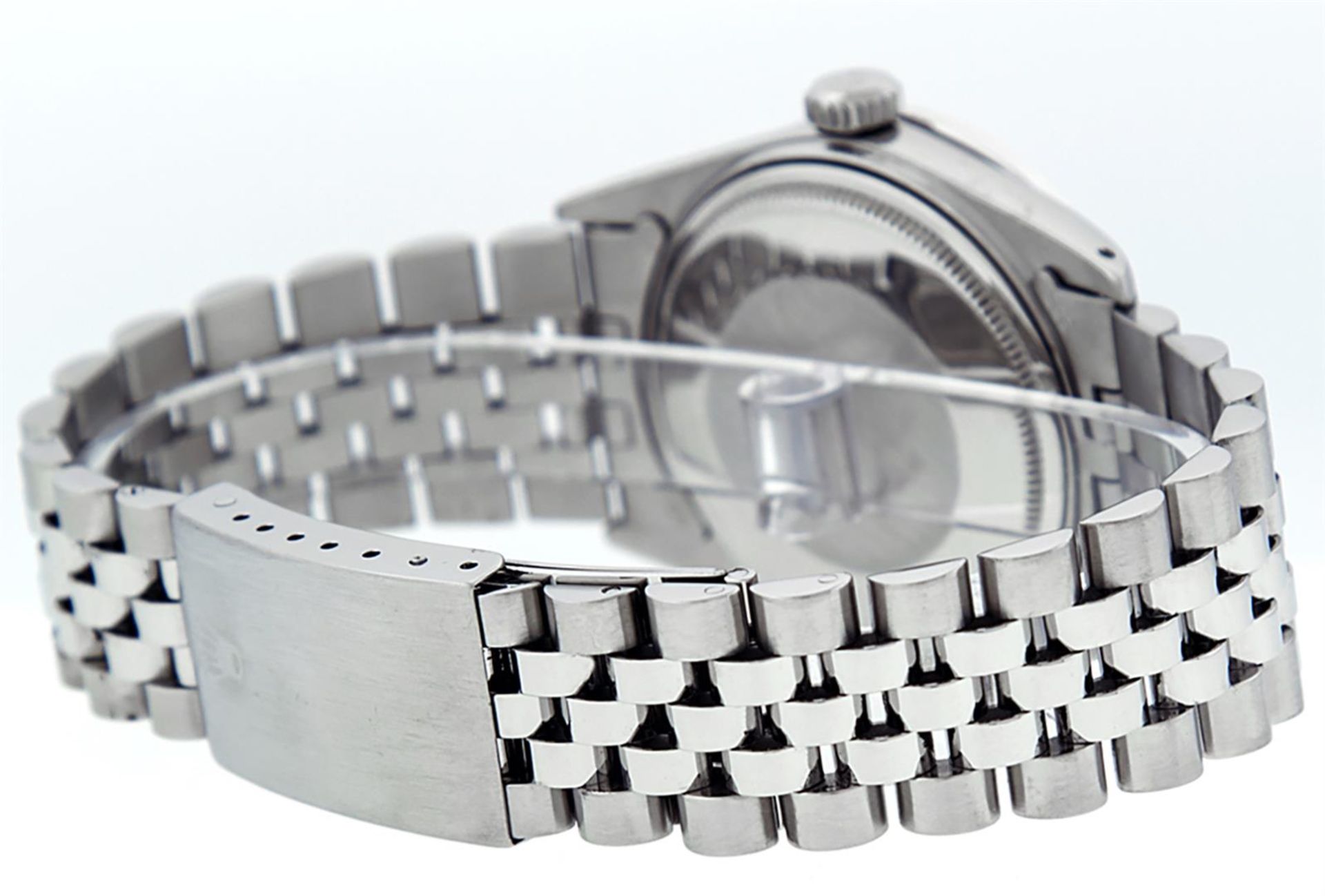 Rolex Mens Stainless Steel Slate Grey Lugs & Diamond Bezel Datejust Wristwatch - Image 7 of 16