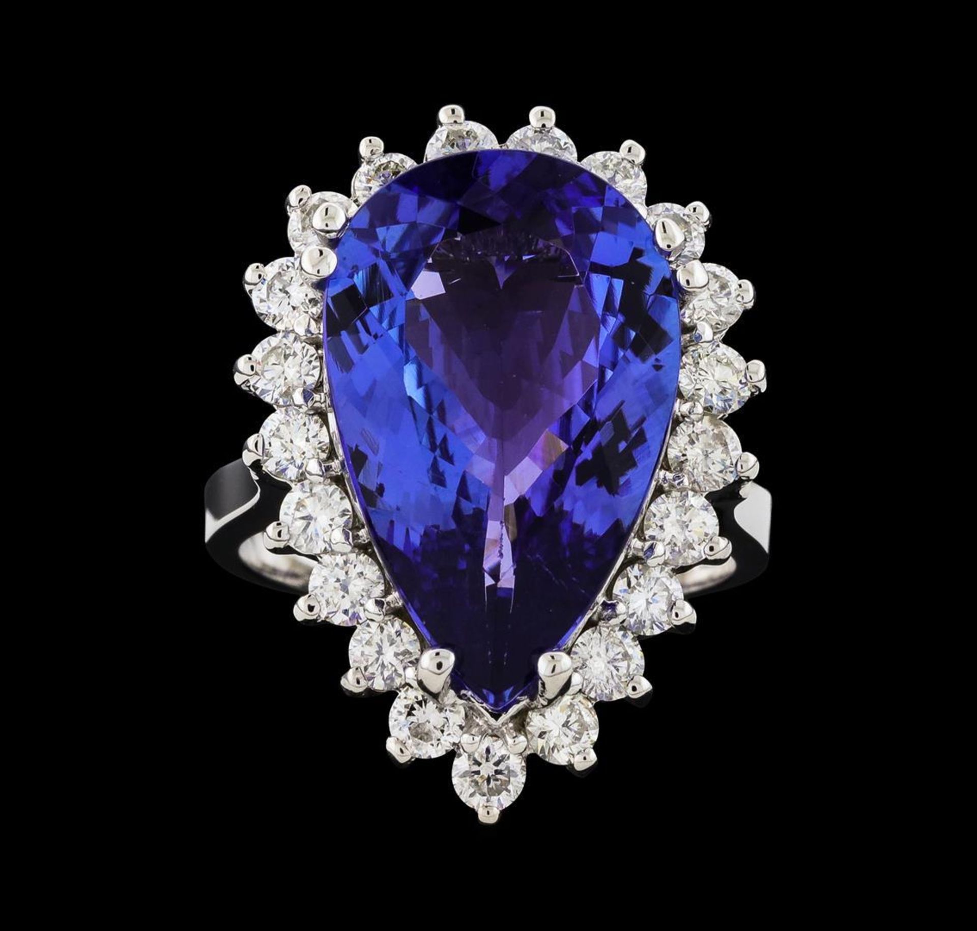 GIA Cert 8.74 ctw Tanzanite and Diamond Ring - 14KT White Gold - Image 3 of 12