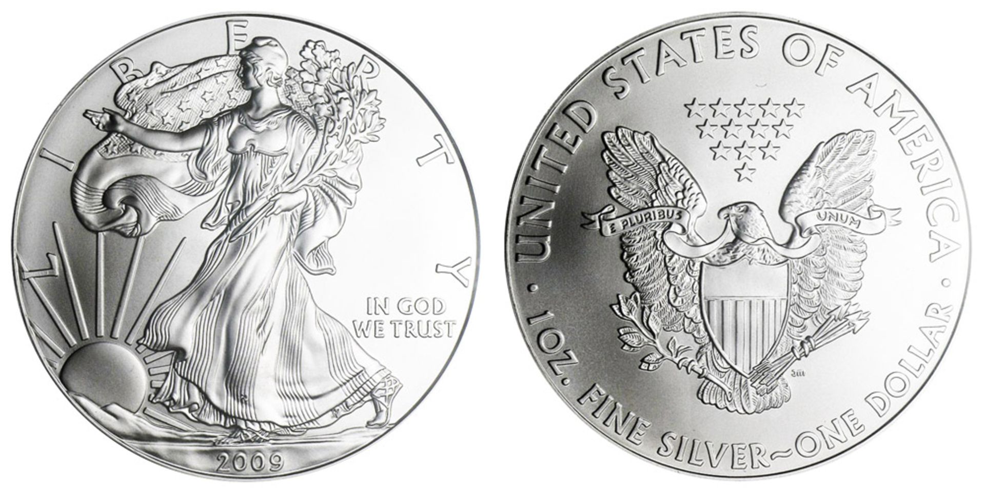 2009 American Silver Eagle .999 Fine Silver Dollar Coin - Image 2 of 2