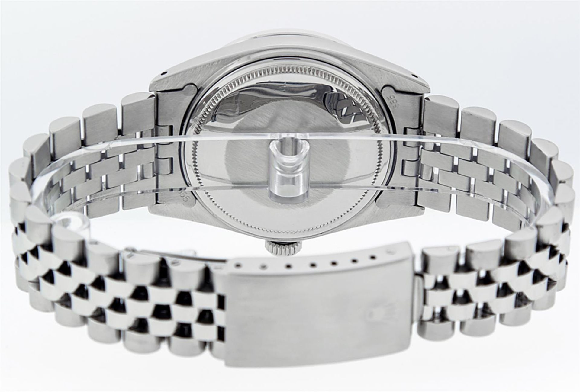 Rolex Mens Stainless Steel Slate Grey Lugs & Diamond Bezel Datejust Wristwatch - Image 13 of 16