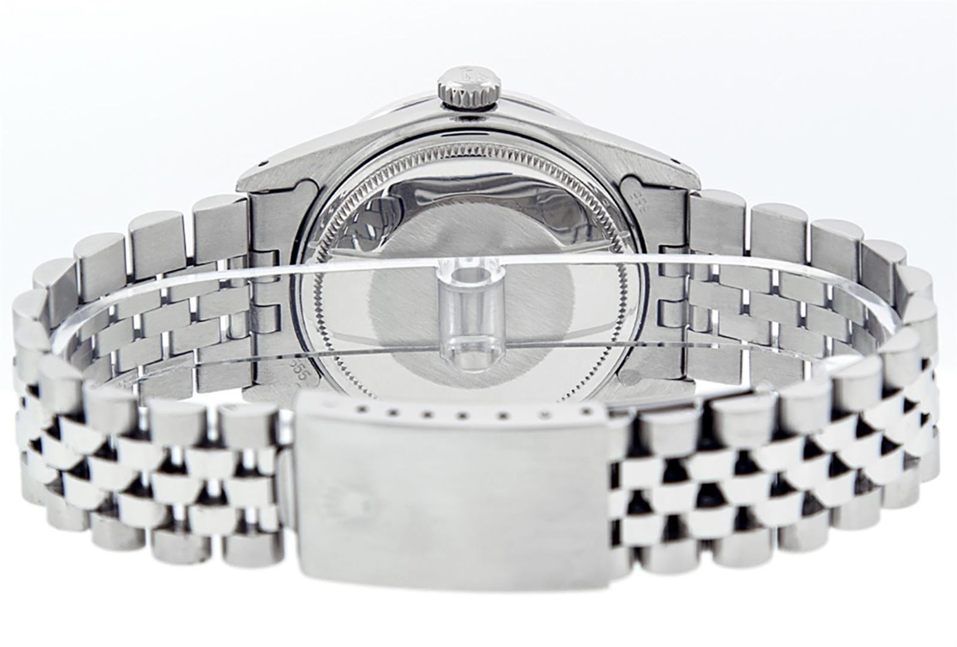 Rolex Mens Stainless Steel Slate Grey Lugs & Diamond Bezel Datejust Wristwatch - Image 11 of 16