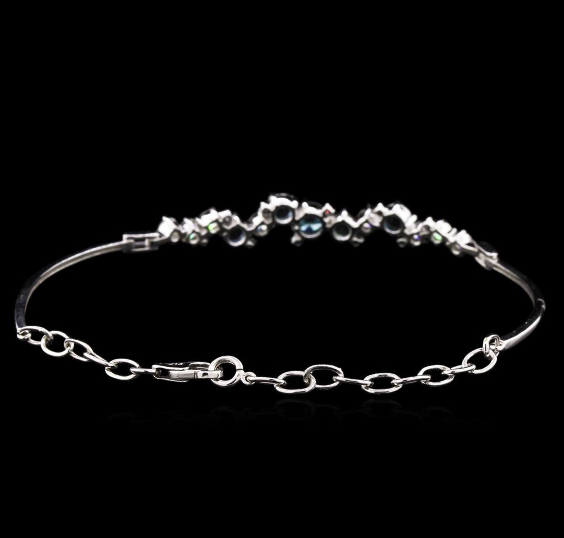 1.48 ctw Blue Sapphire and Diamond Bracelet - 14KT White Gold - Image 4 of 10