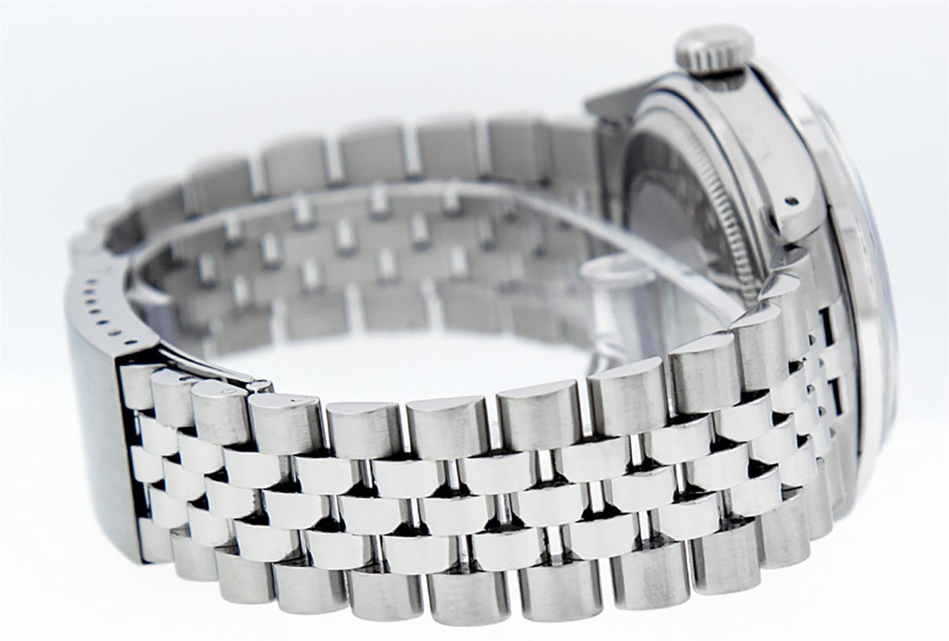 Rolex Mens Stainless Steel Slate Grey Lugs & Diamond Bezel Datejust Wristwatch - Image 6 of 16