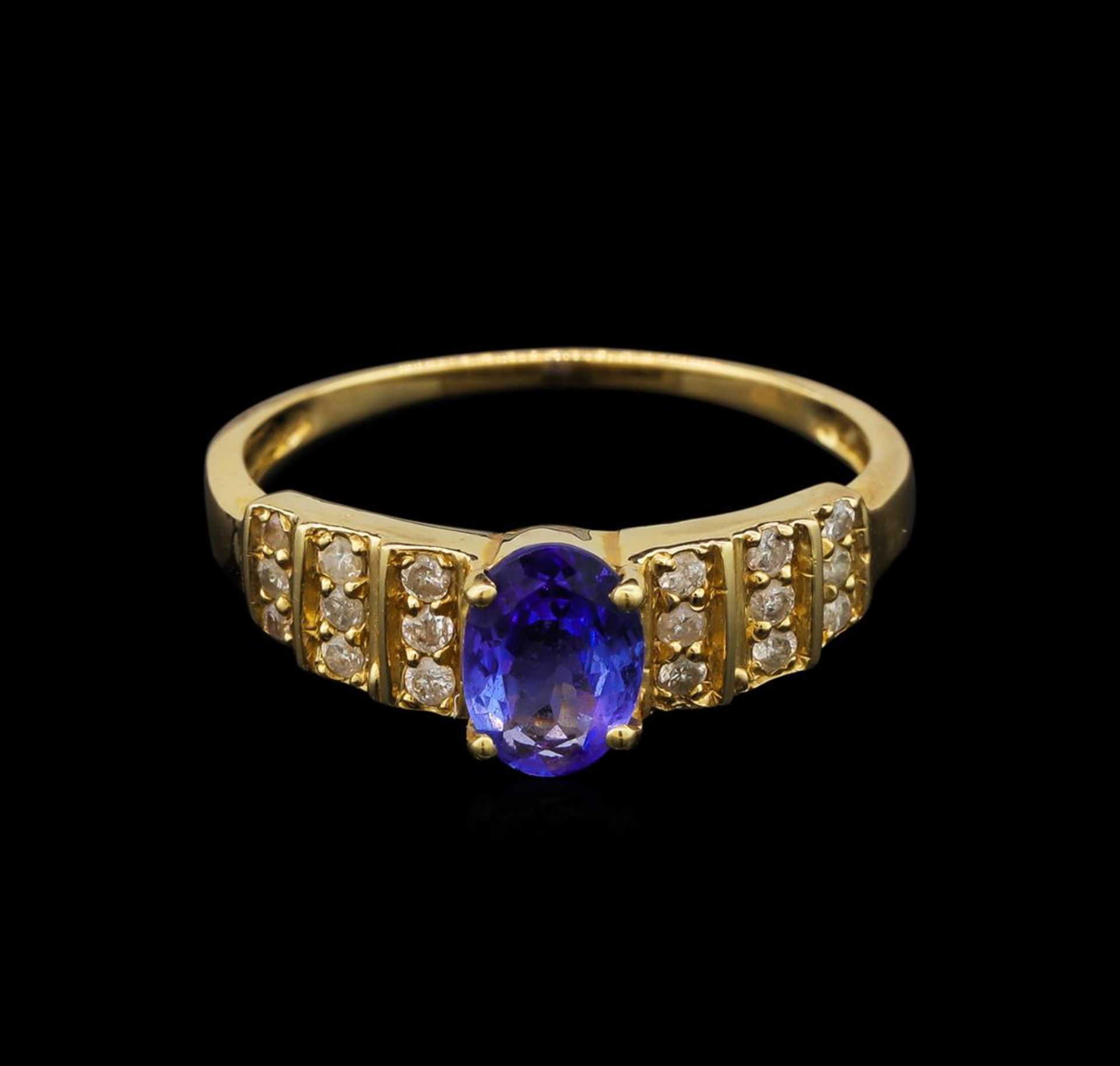 14KT Yellow Gold 0.94 ctw Tanzanite and Diamond Ring - Image 3 of 10