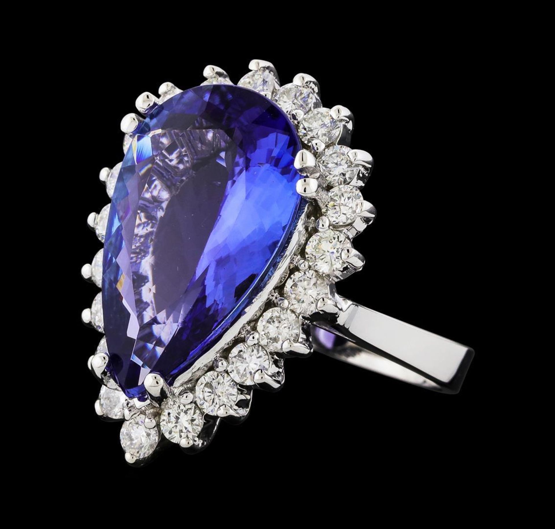 GIA Cert 8.74 ctw Tanzanite and Diamond Ring - 14KT White Gold - Image 2 of 12