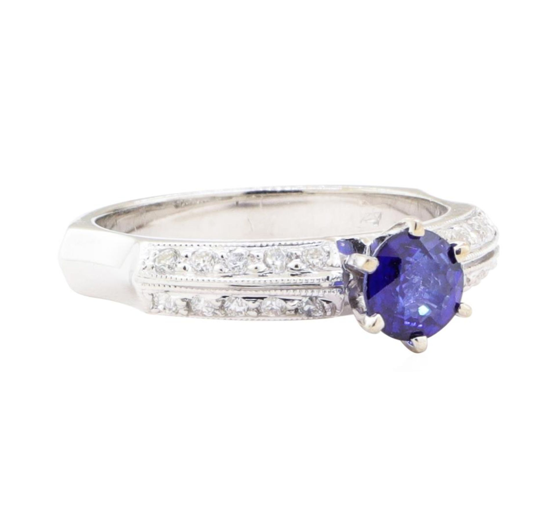 0.95 ctw Sapphire And Diamond Ring - 18KT White Gold - Image 2 of 10
