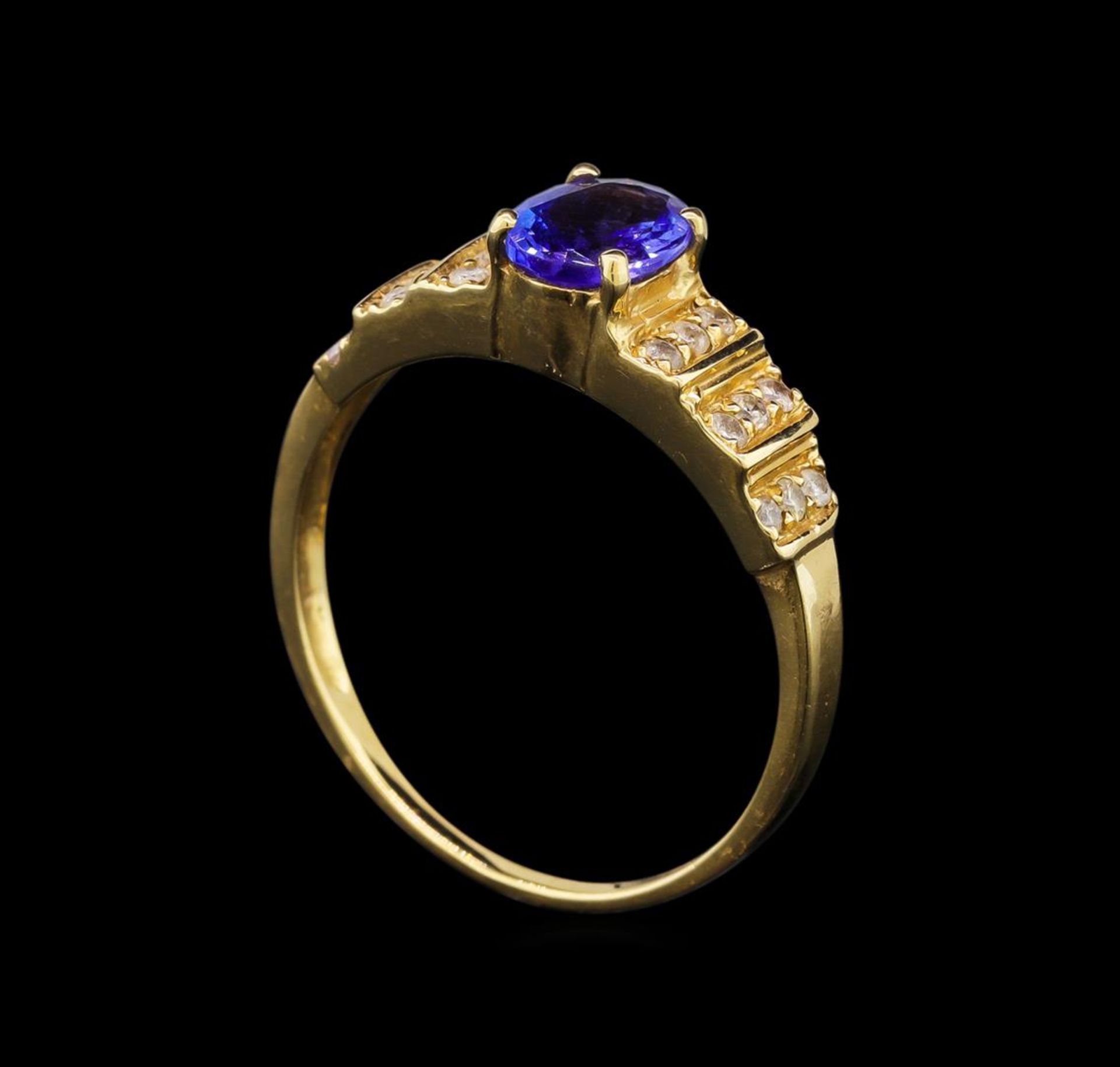 14KT Yellow Gold 0.94 ctw Tanzanite and Diamond Ring - Image 7 of 10