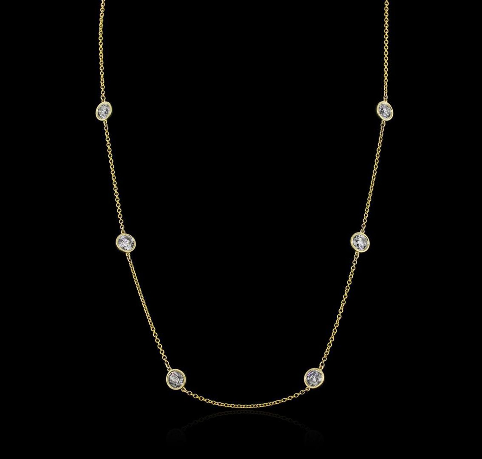 14KT Yellow Gold 4.87 ctw Diamond Necklace - Image 3 of 6