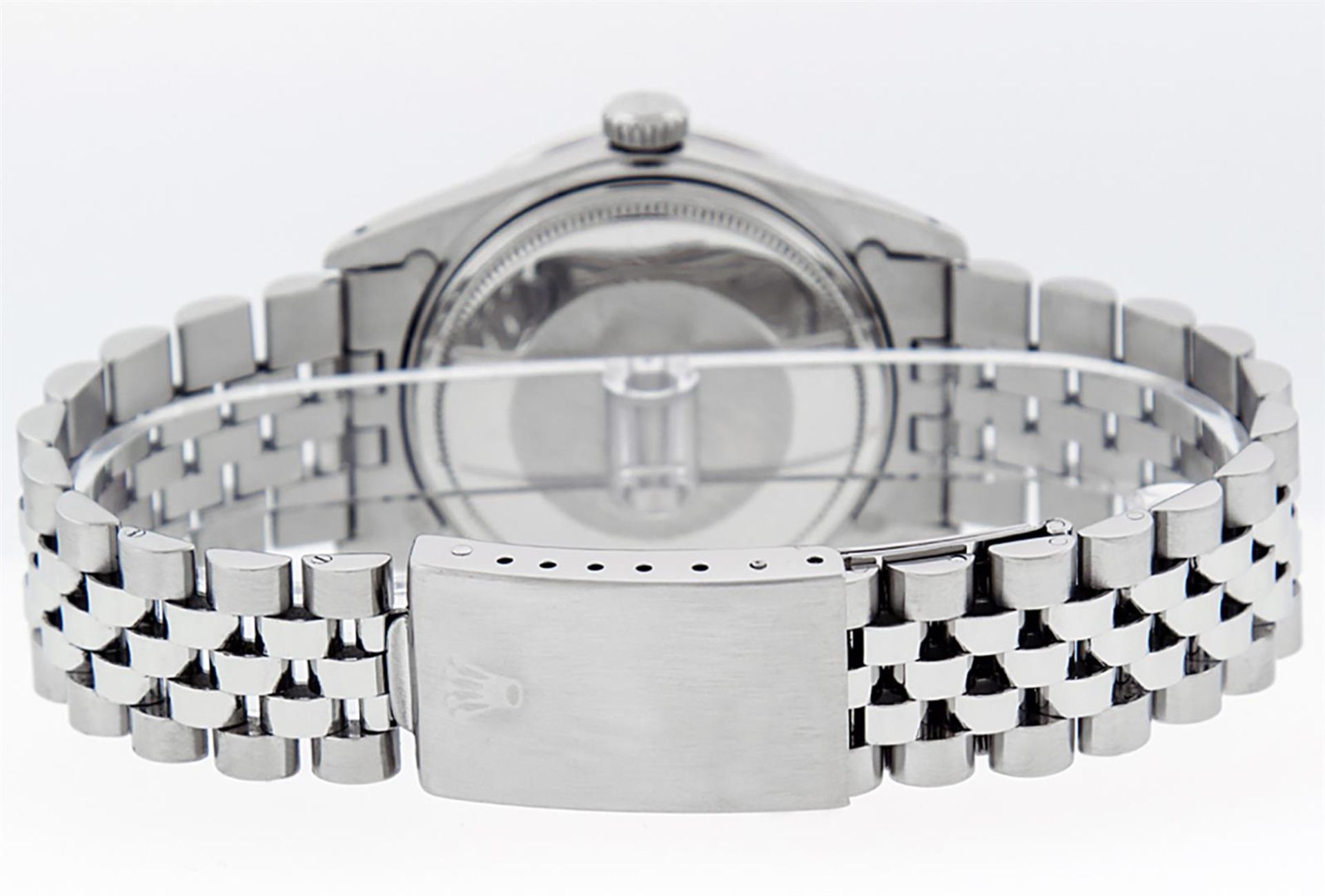 Rolex Mens Stainless Steel Slate Grey Lugs & Diamond Bezel Datejust Wristwatch - Image 10 of 16