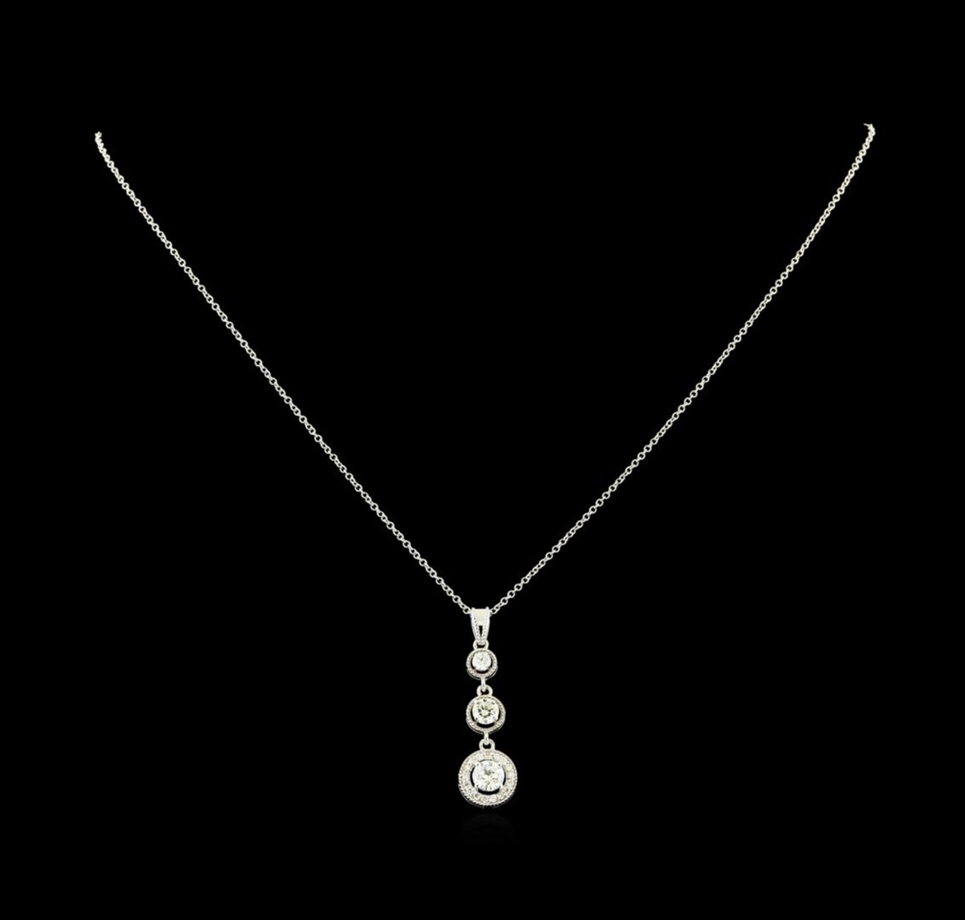 1.06 ctw Diamond Pendant With Chain - 14KT White Gold - Image 4 of 8