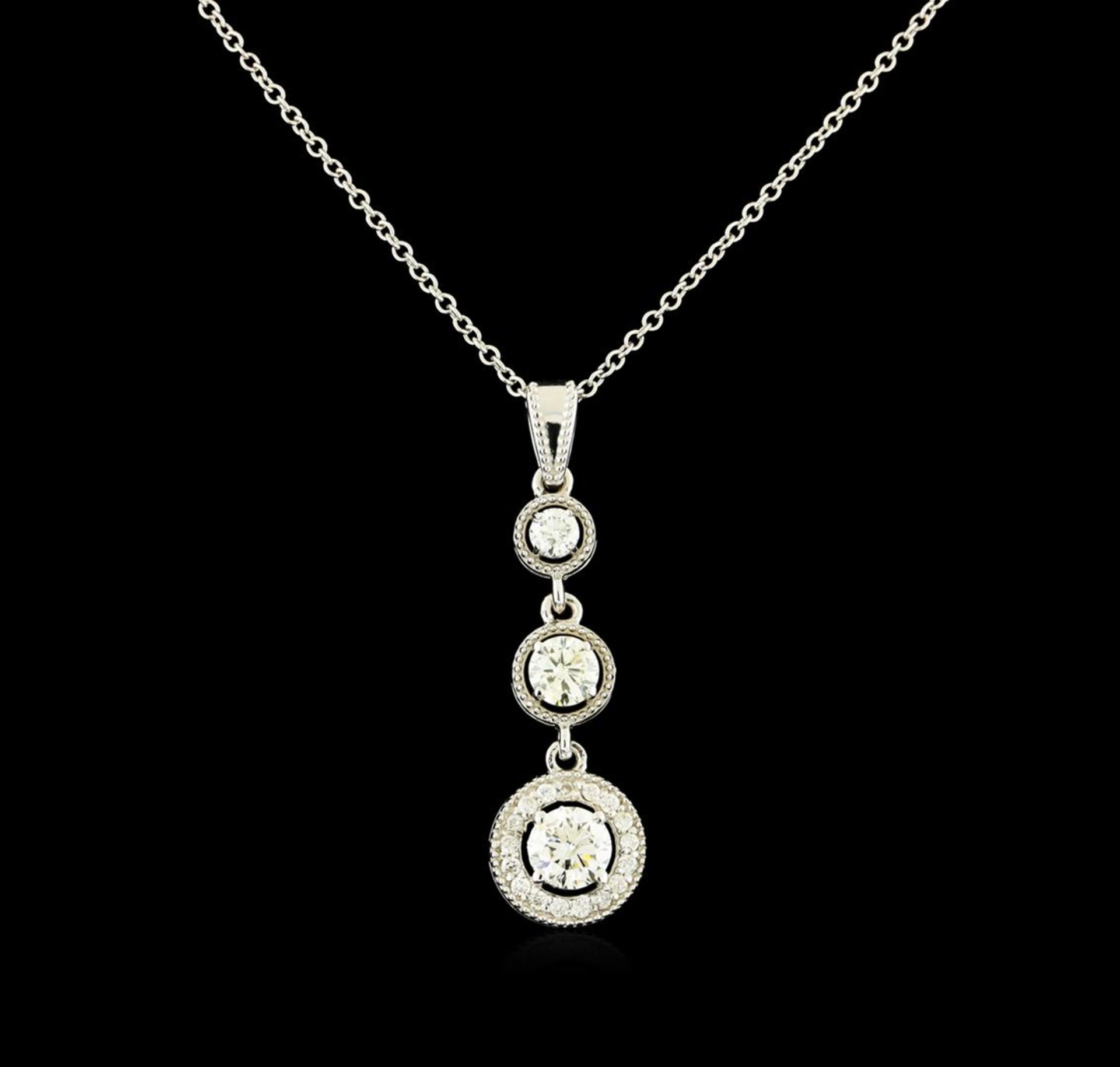 1.06 ctw Diamond Pendant With Chain - 14KT White Gold - Image 2 of 8