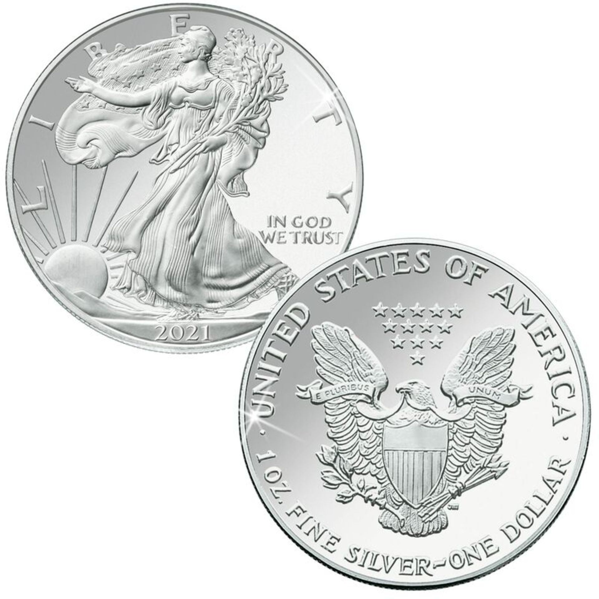 2021 American Silver Eagle .999 Fine Silver Dollar Coin - Image 2 of 2