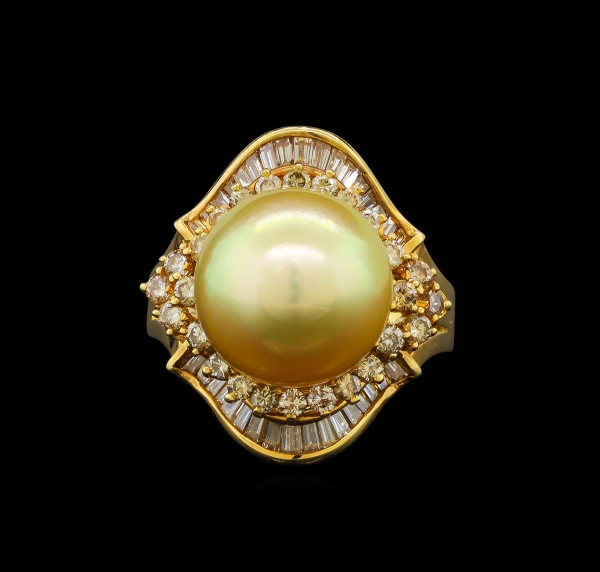 14KT Yellow Gold Pearl and Diamond Ring - Image 4 of 10