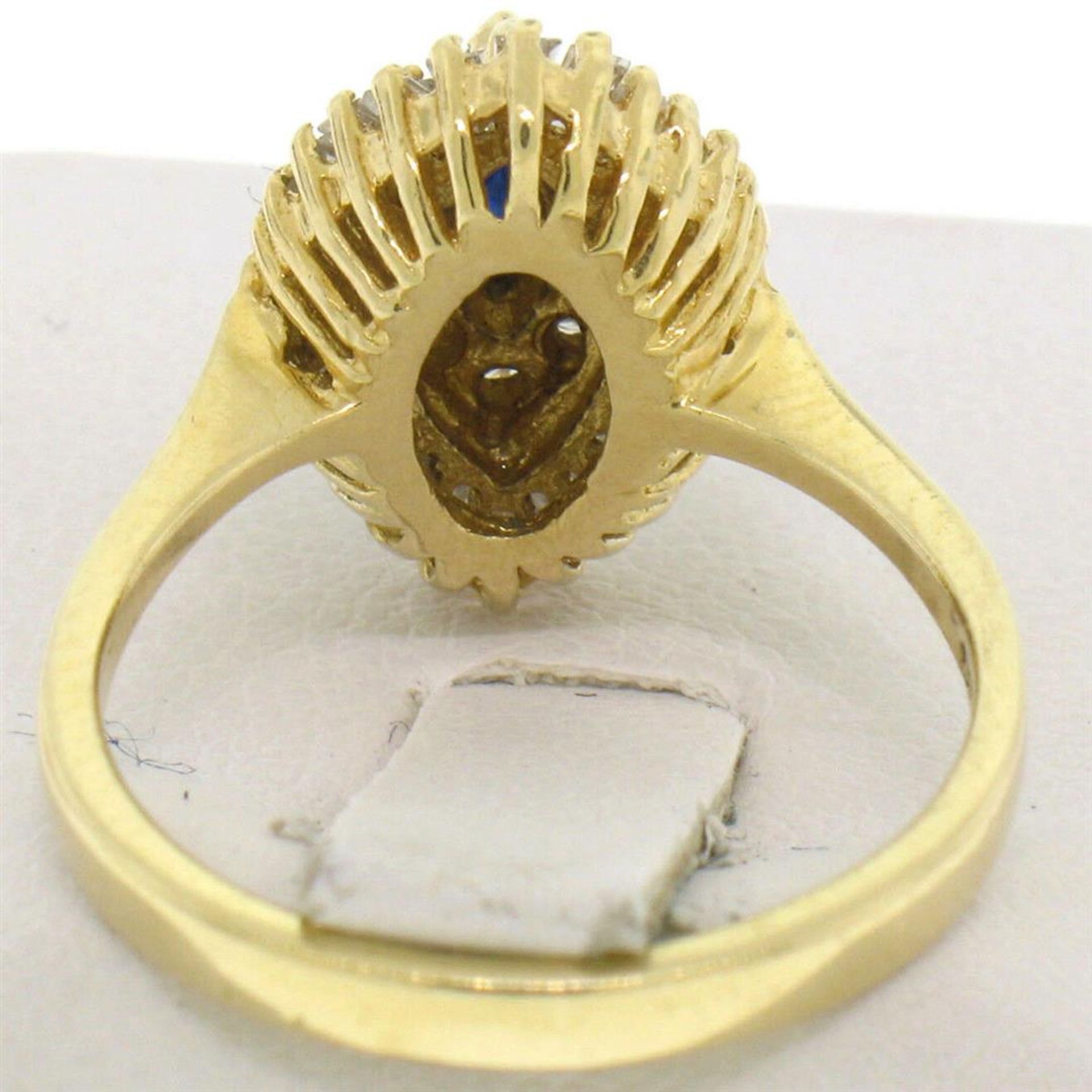 14k Yellow Gold 1.00 ctw Marquise Sapphire Solitaire Ring w/ Double Diamond Halo - Image 10 of 10