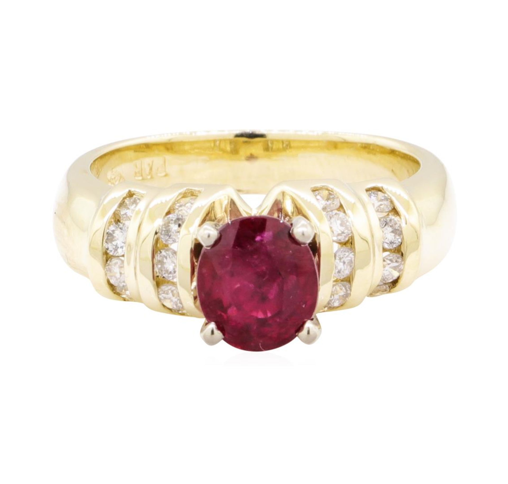 1.67 ctw Ruby And Diamond Ring - 14KT Yellow Gold - Image 4 of 10